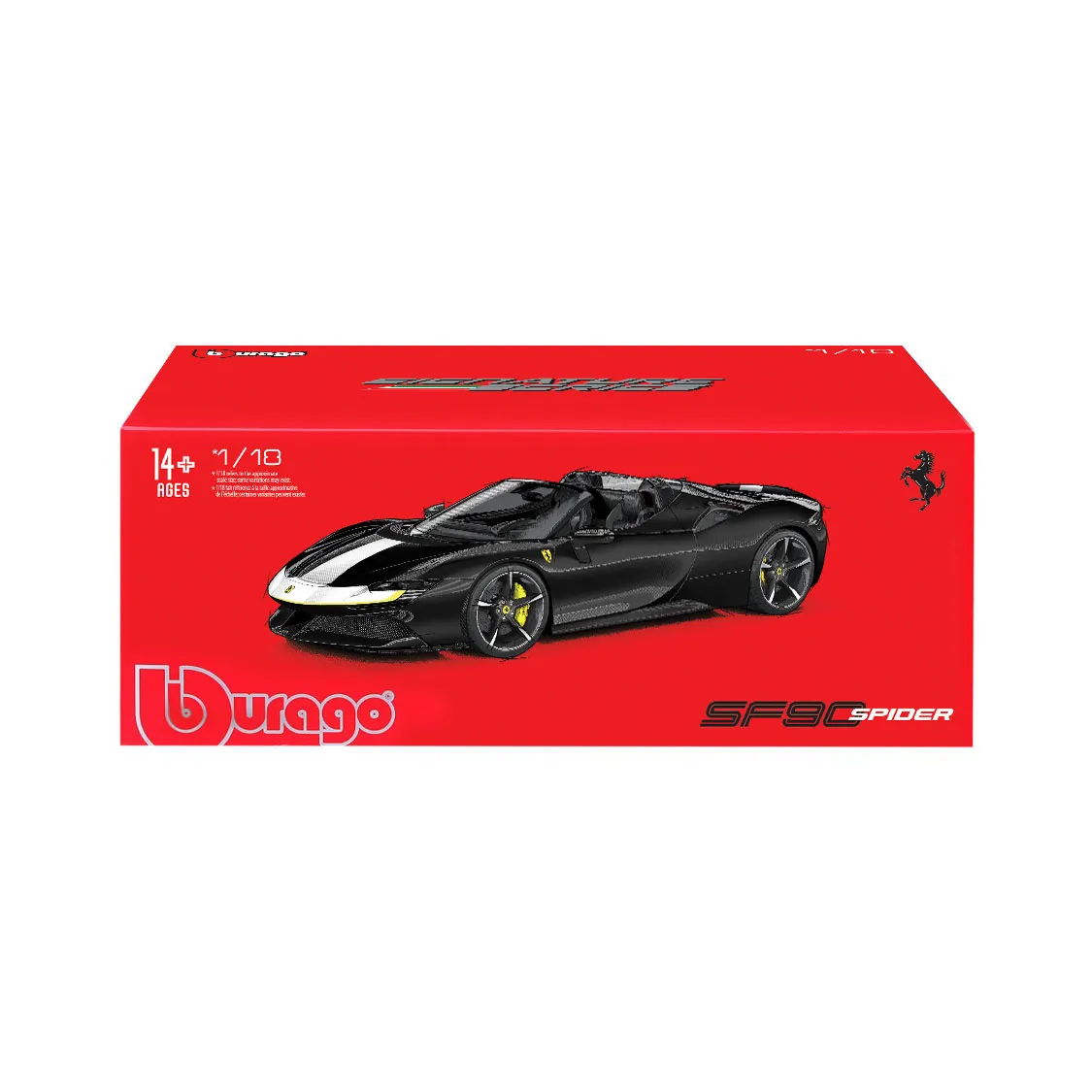 Bburago 18-16910 - Modellauto - Ferrari Signature SF90 Spider (schwarz, Maßstab 1:18)
