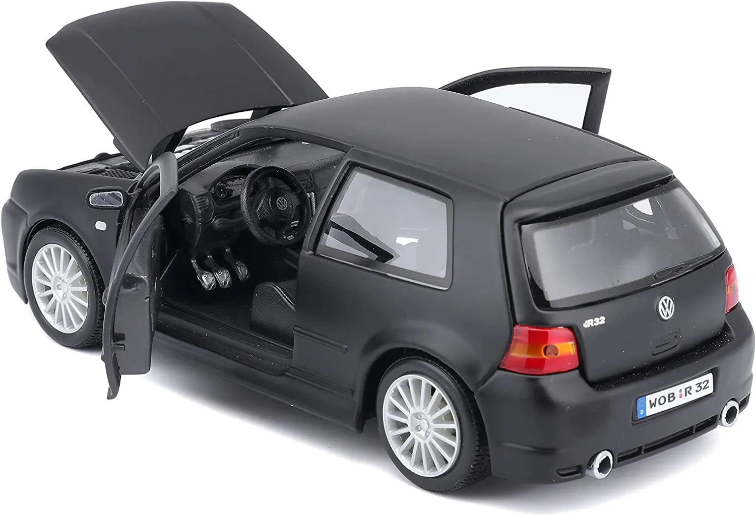 Maisto 31290 - Modellauto - Volkswagen Golf R32 (matt schwarz, Maßstab 1:24)