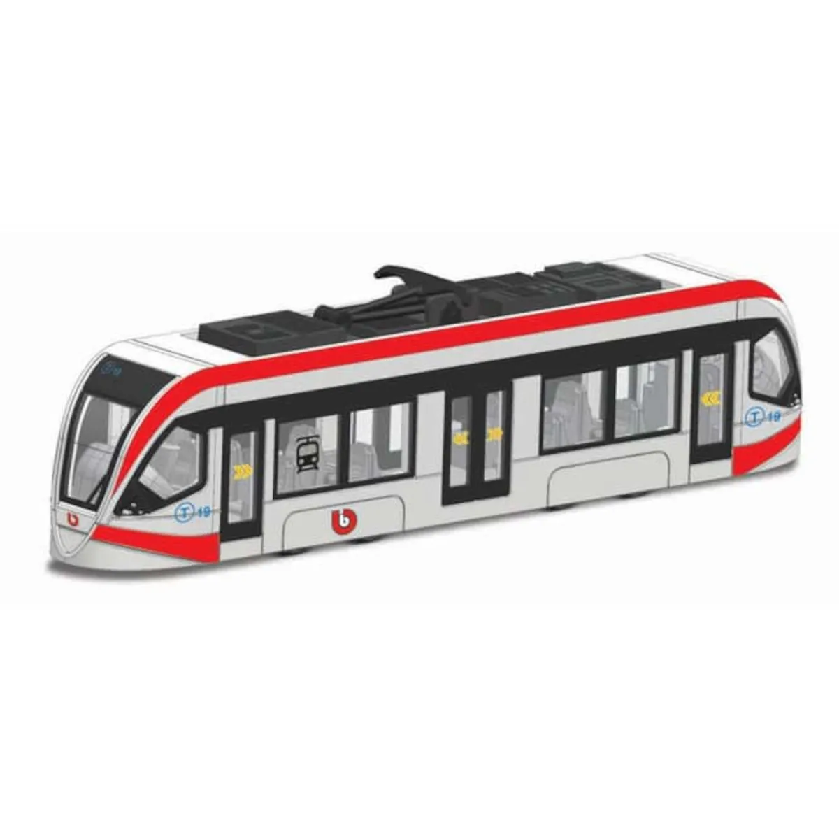 Bburago 18-32105 - Modellzug - Street Fire City Tram (rot-weiß, 19cm)