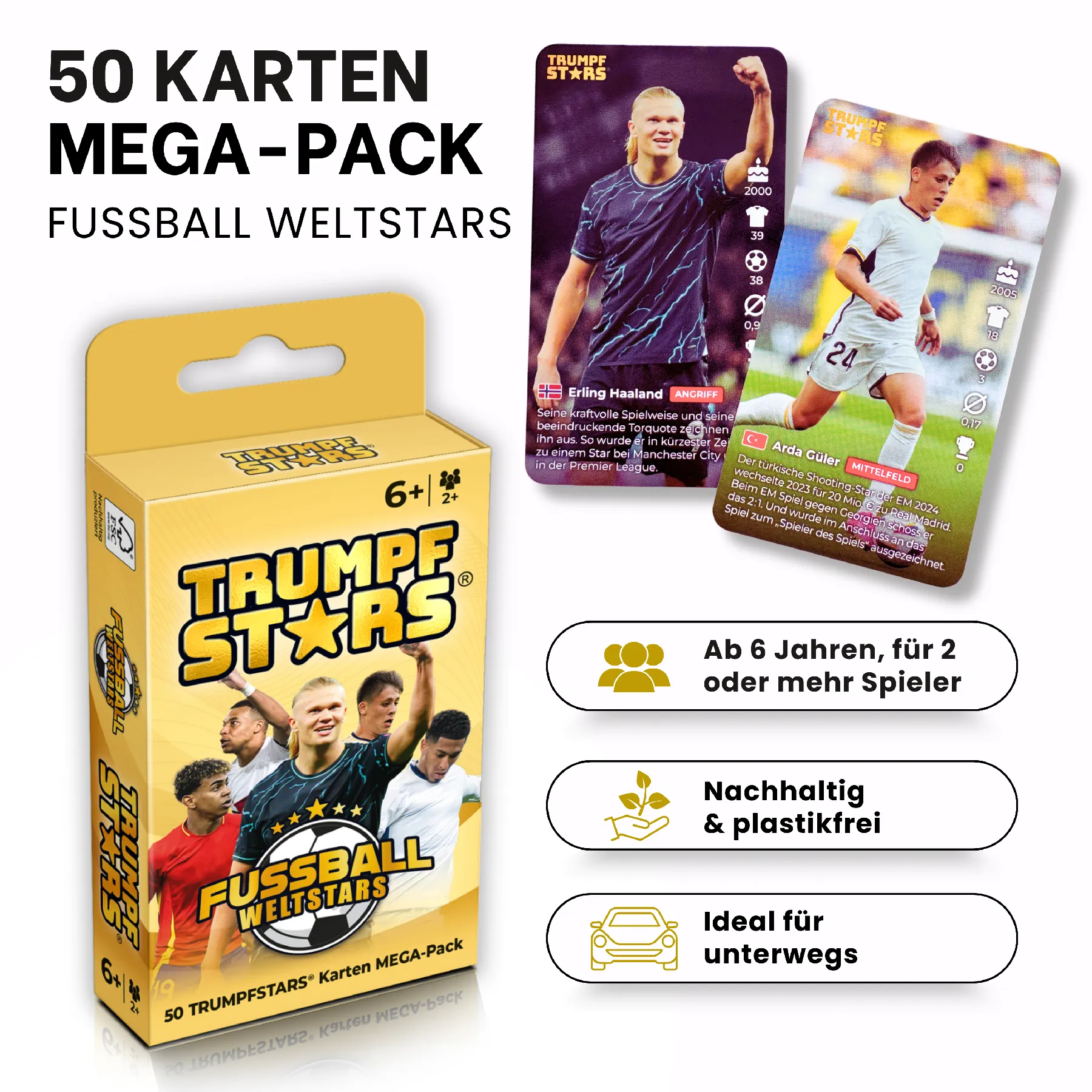 Gomazing - Kartenspiel - Trumpfstars: Fussball Weltstars (Multipack mit 11 Spielen)