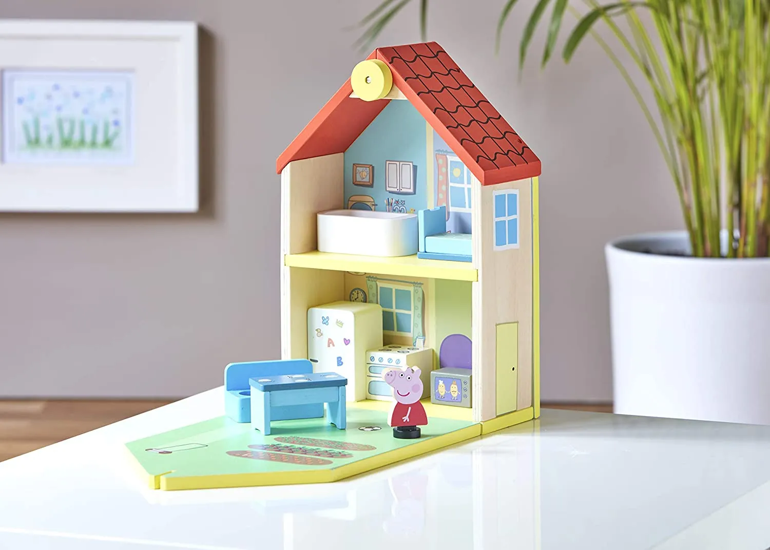 Peppa Wutz Holz Spielzeug - Familienhaus (mit Figuren & Accessoires)