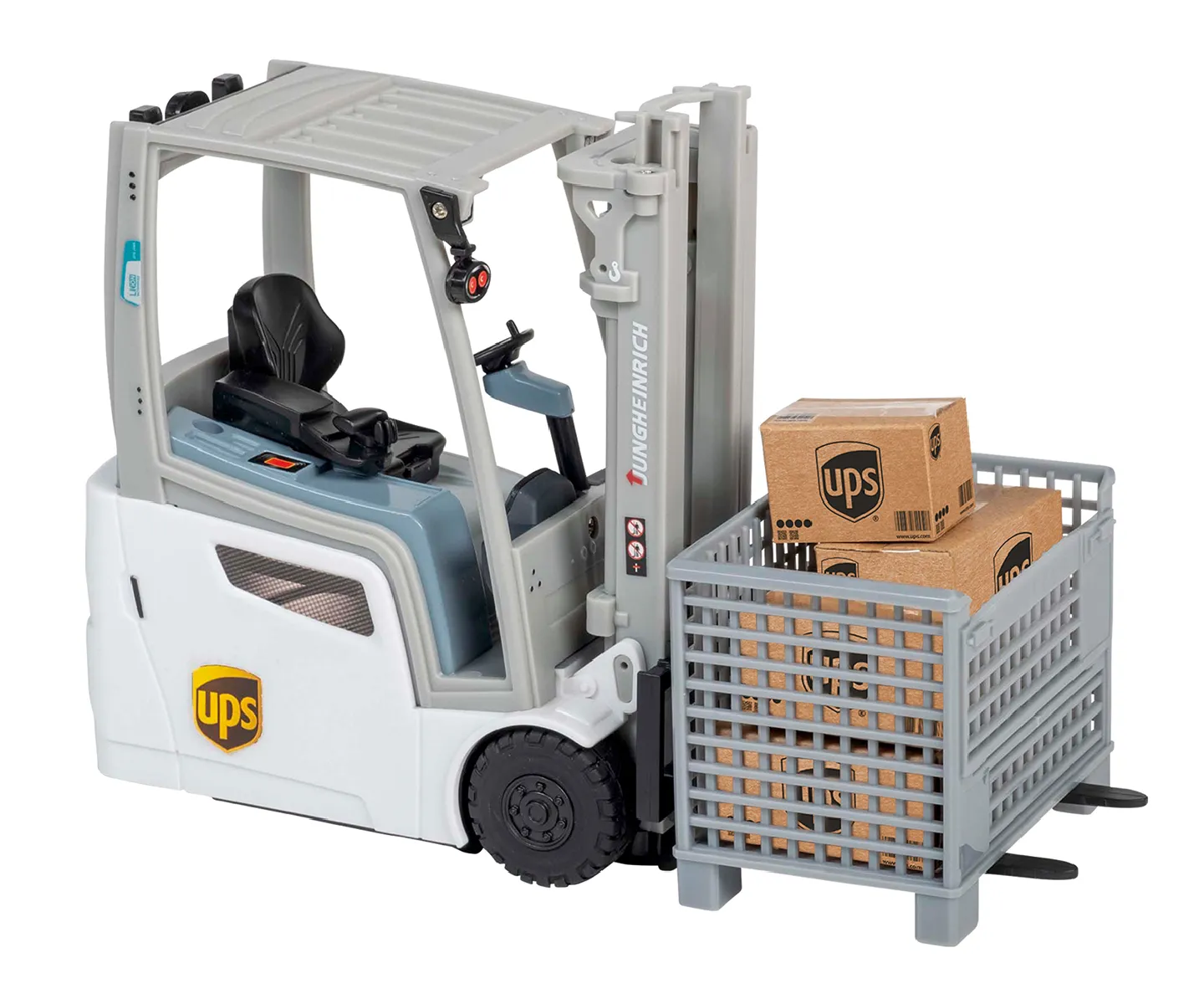 Happy People 34450 - Ferngesteuerter Gabelstapler - UPS Jungheinrich EFG 216 K Li-Ion (1:16)