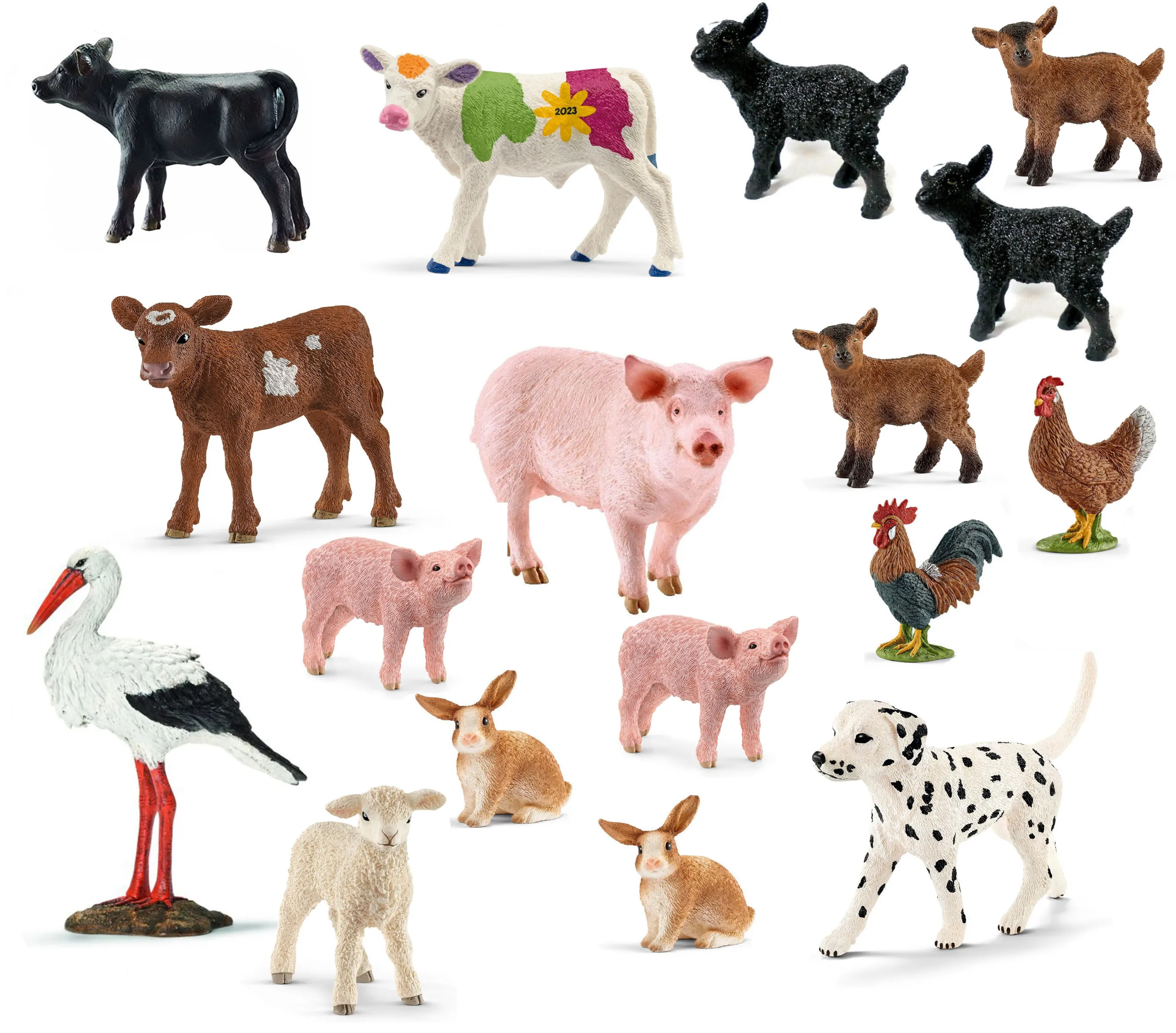 Schleich - Tierfiguren - Bauernhof-Set mit 17 Tieren