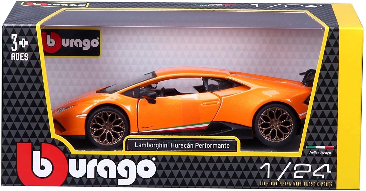 Bburago 18-21092 - Modellauto - Lamborghini Huracan Performante (orange, Maßstab 1:24) 