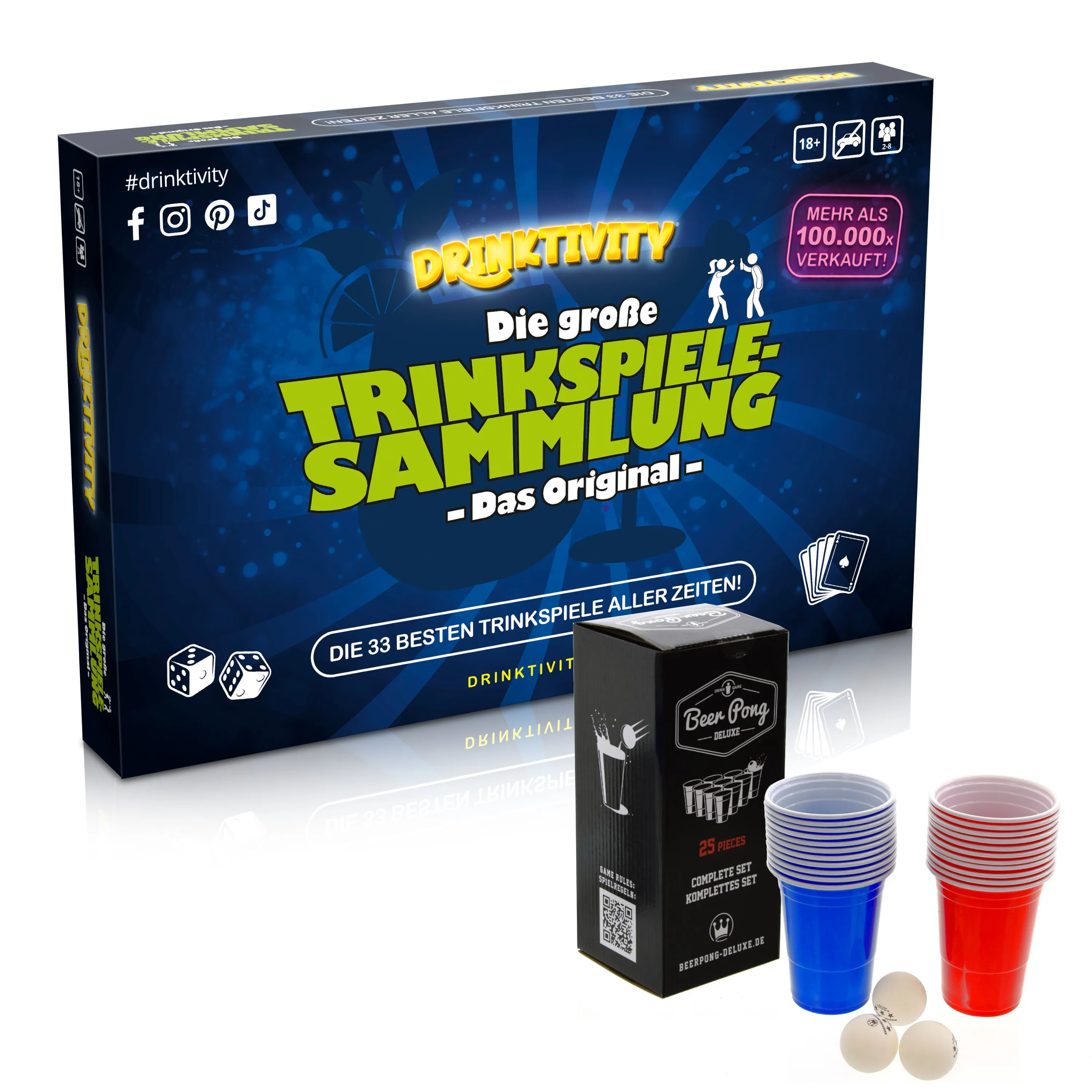 BUNDLE Drinktivity + Beerpong Set (22 Becher, 3 Bälle)
