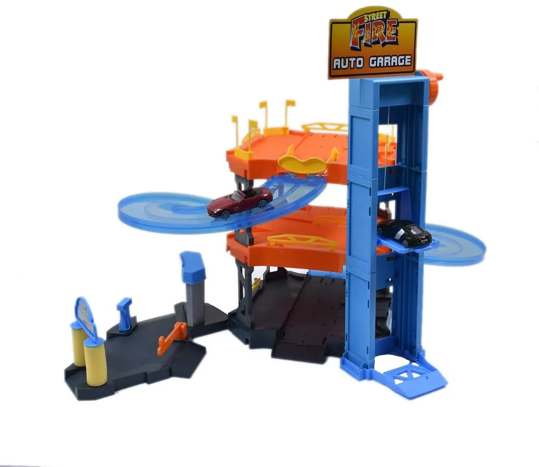 Bburago 18-30361 - Street Fire - Auto Garage inkl. 2 Fahrzeugen
