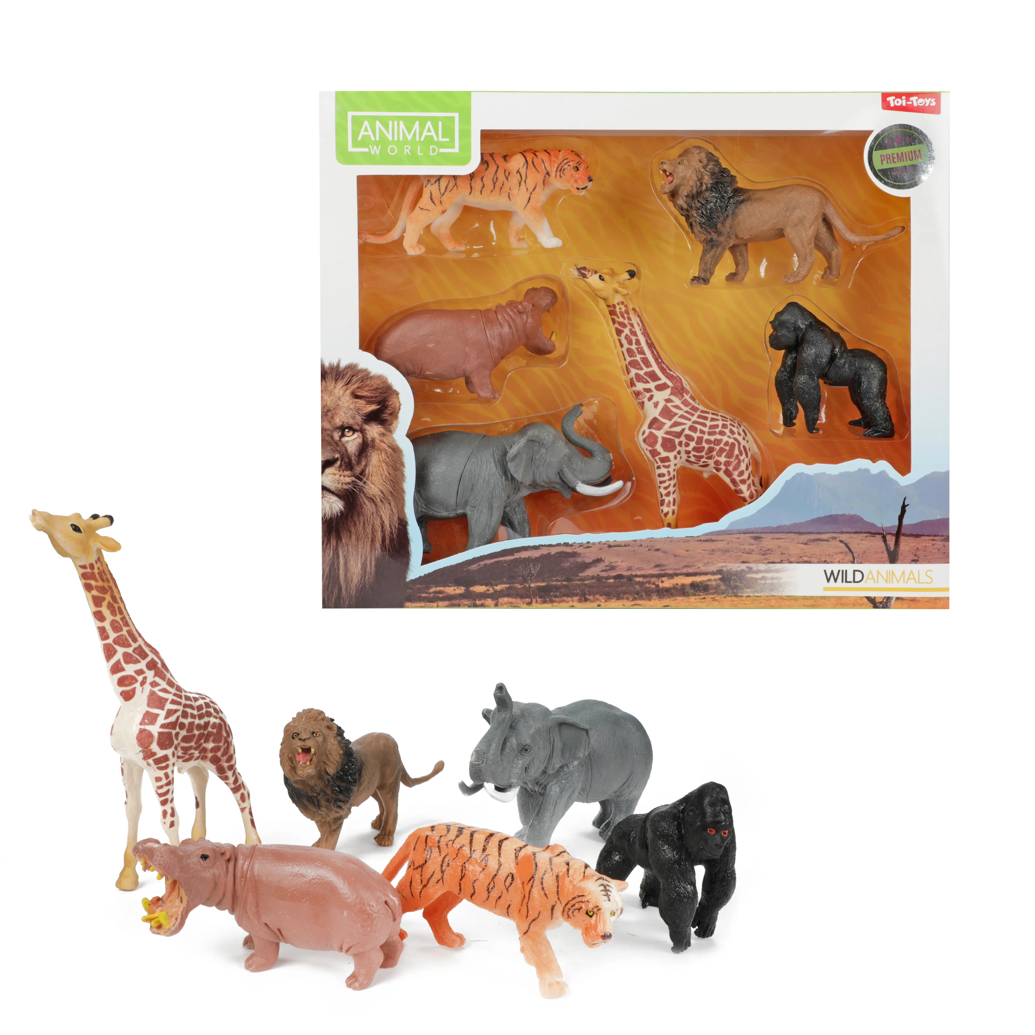 Toi-Toys - Animal World Tierfiguren - 6 Wilde Tiere