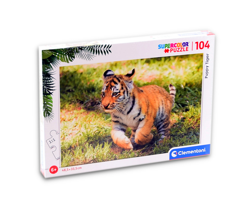 Clementoni Supercolor Puzzle - 3er Set 104 Teile - Puppy (Tiger, Löwe, Panda)