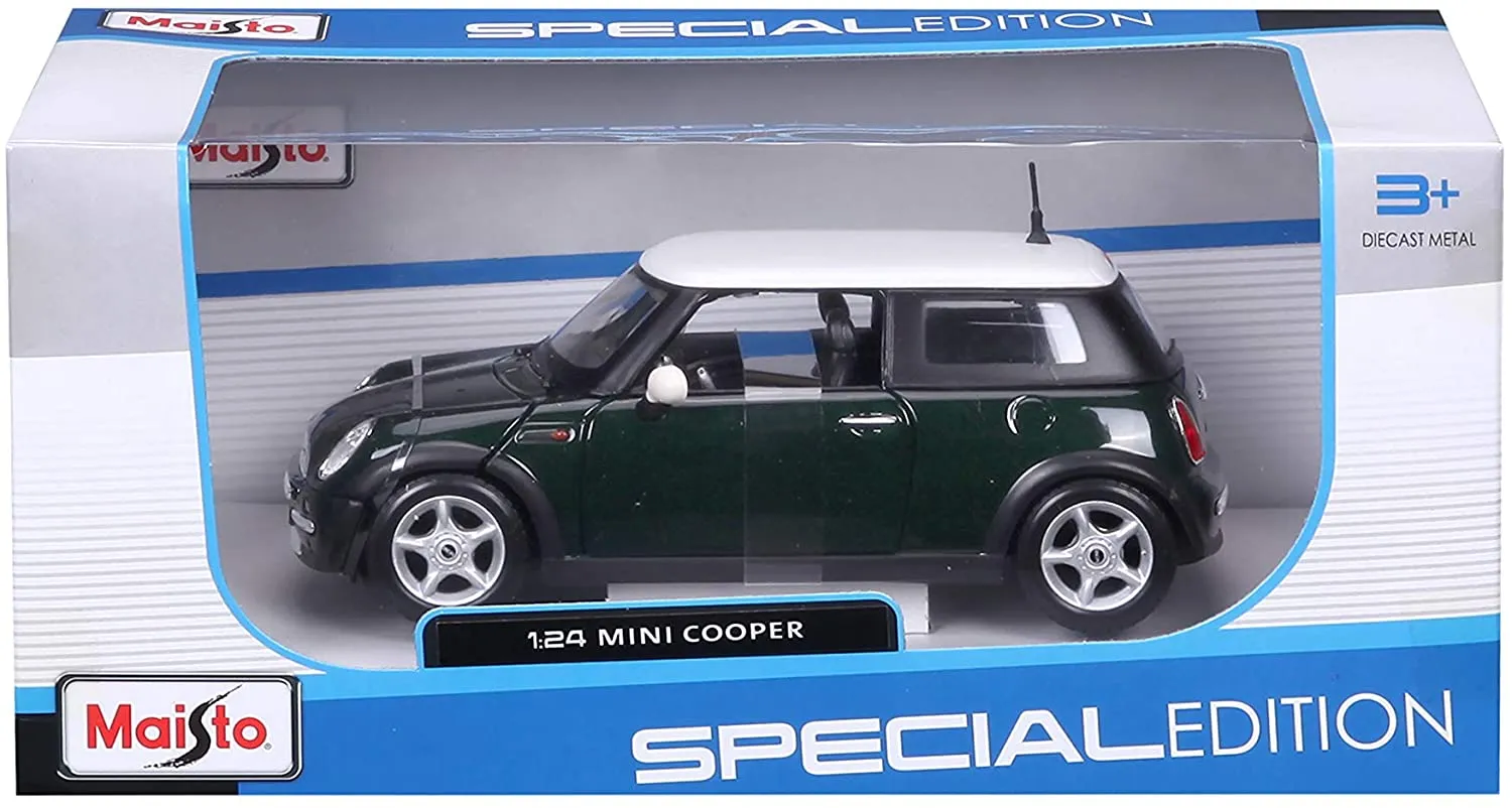 Maisto 31219 - Modellauto - Mini Cooper (dunkelgrün, Maßstab 1:24)