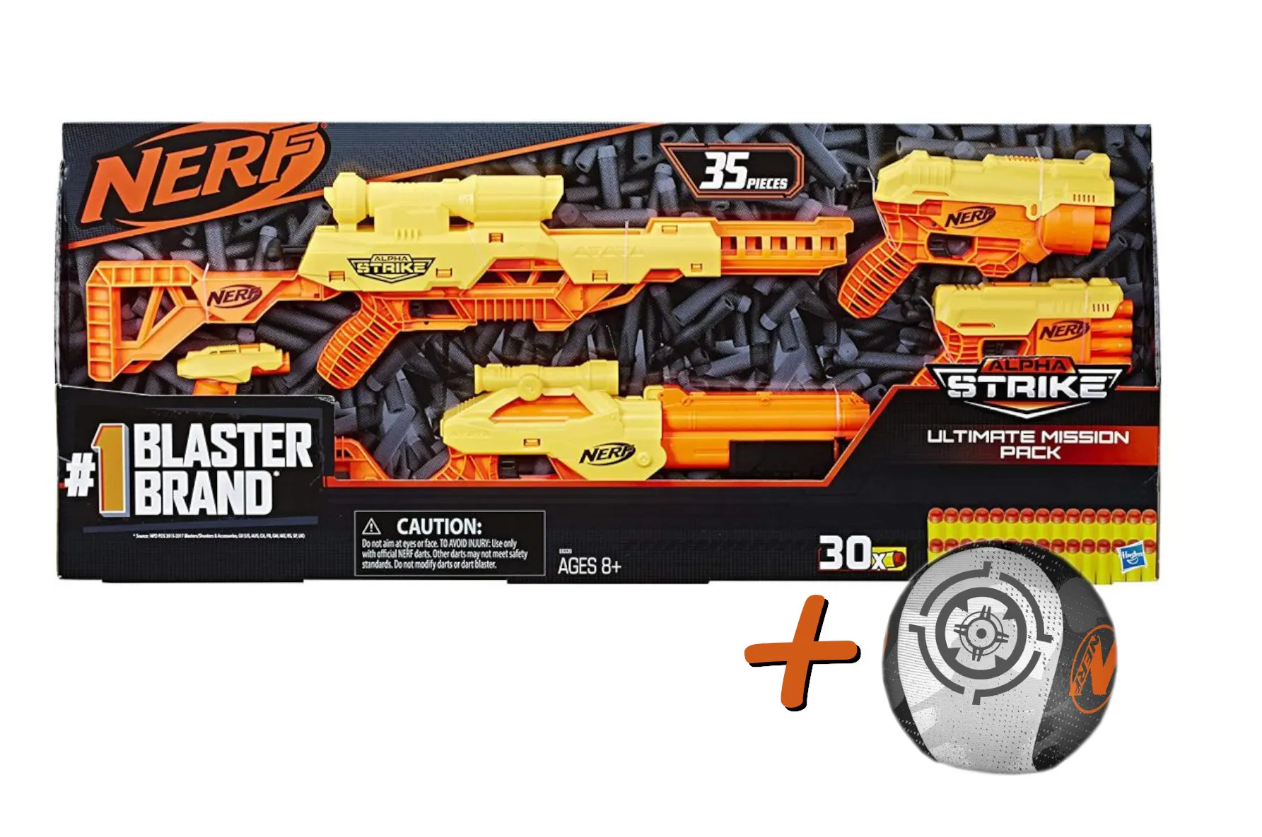 Hasbro E8339 - Nerf - Alpha Strike »Ultimate Mission Pack« + Neopren Wasserspaßball