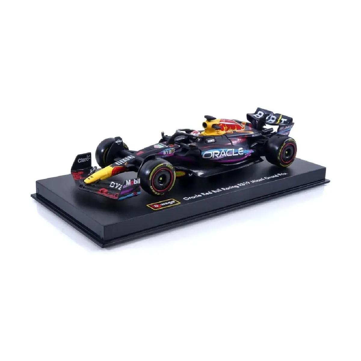 Bburago 18-38083V1 - Modellauto - F1 Red Bull RB19 '23 #1 Verstappen Miami GP (mit Helm, Maßstab 1:43)