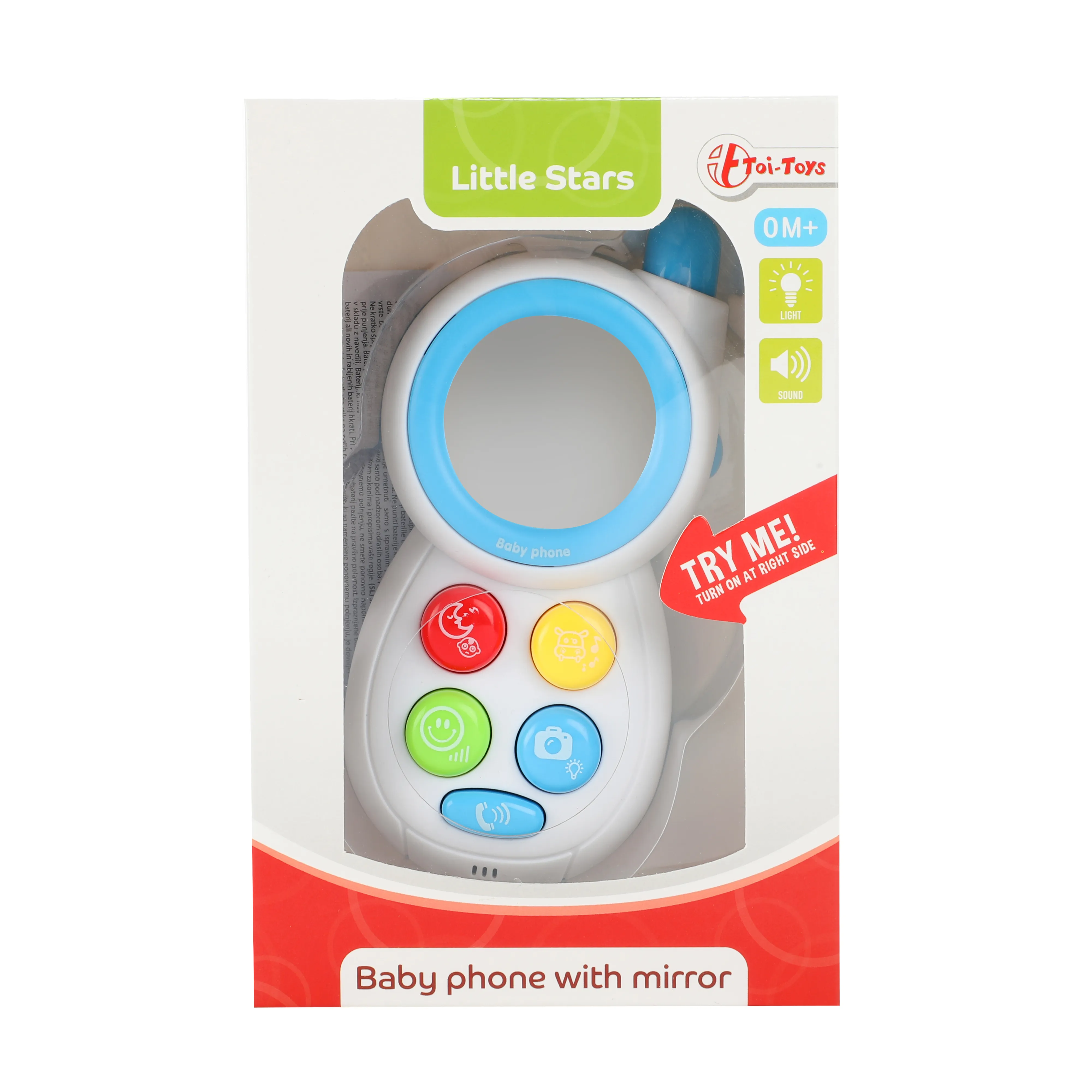 Toi-Toys LITTLE STARS Baby Telefon mit Licht, Sound & Spiegel