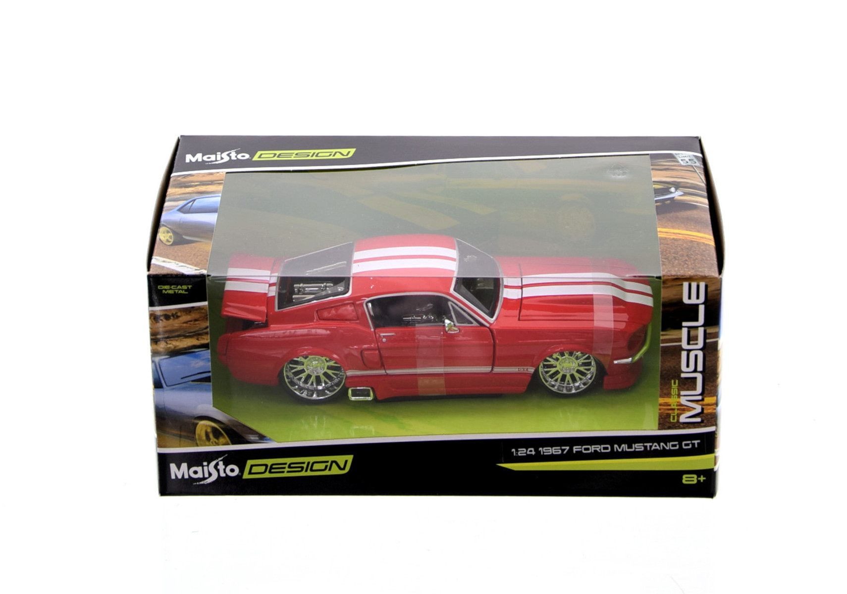 Maisto 31094 - Modellauto - Ford Mustang GT500 '67 (rot, Maßstab 1:24) 