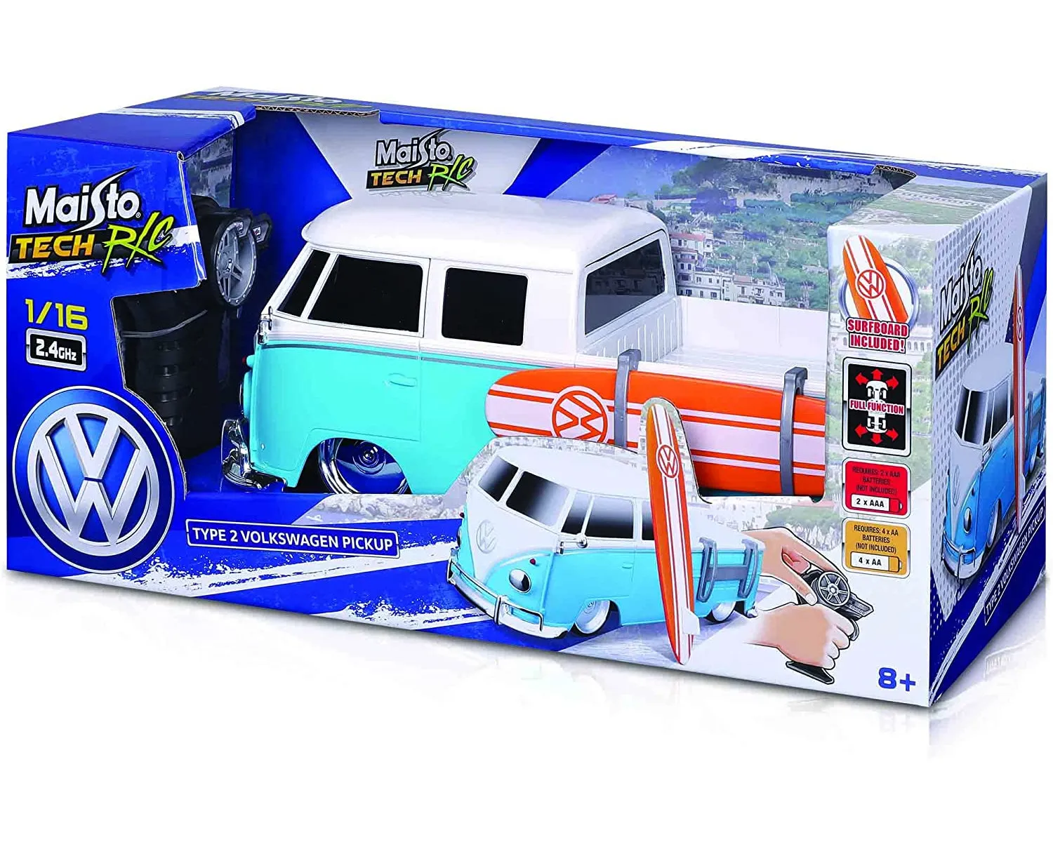Maisto Tech 82708 - Ferngesteuertes Auto - Volkswagen Type 2 Pickup Surf (Maßstab 1:16)