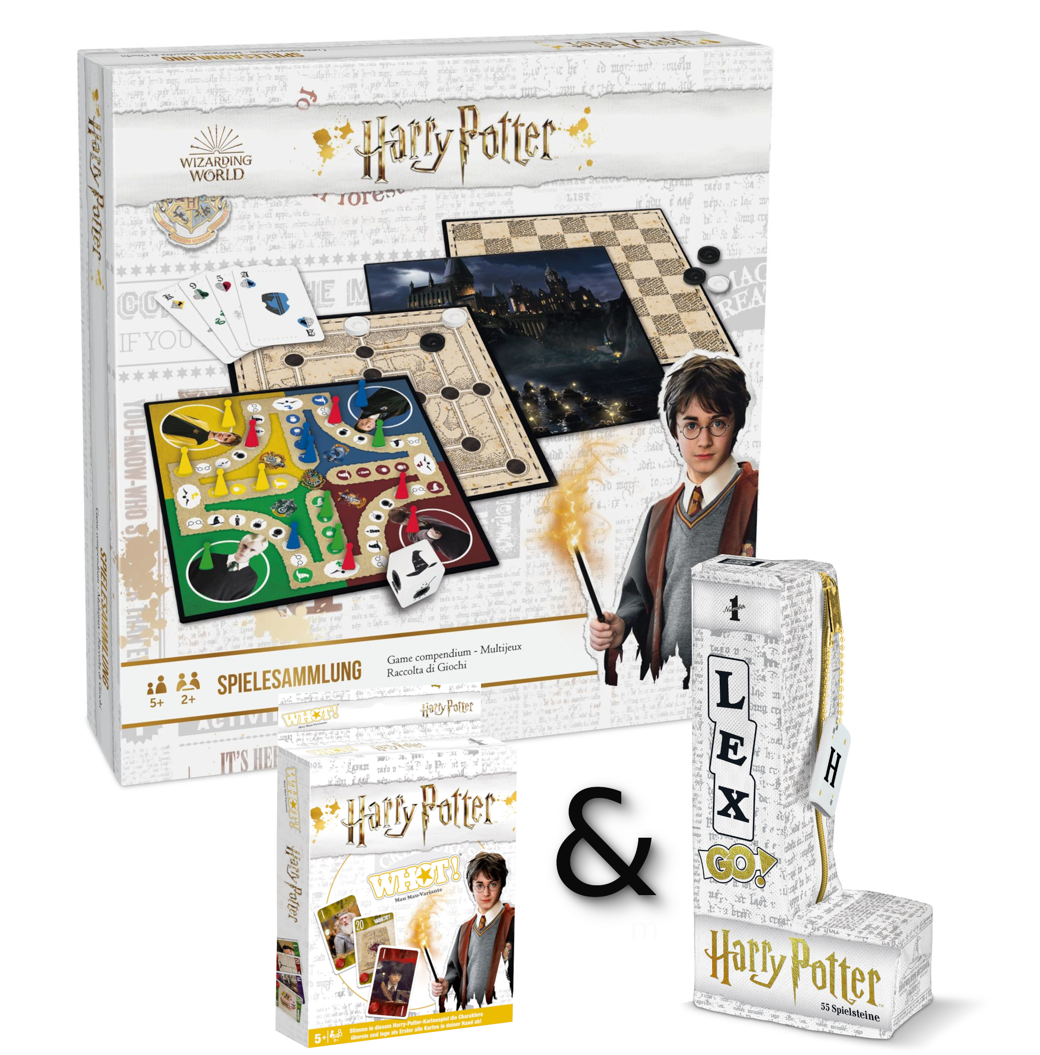 Harry Potter Spielebundle - Spielesammlung + WHOT! + LEX GO! 