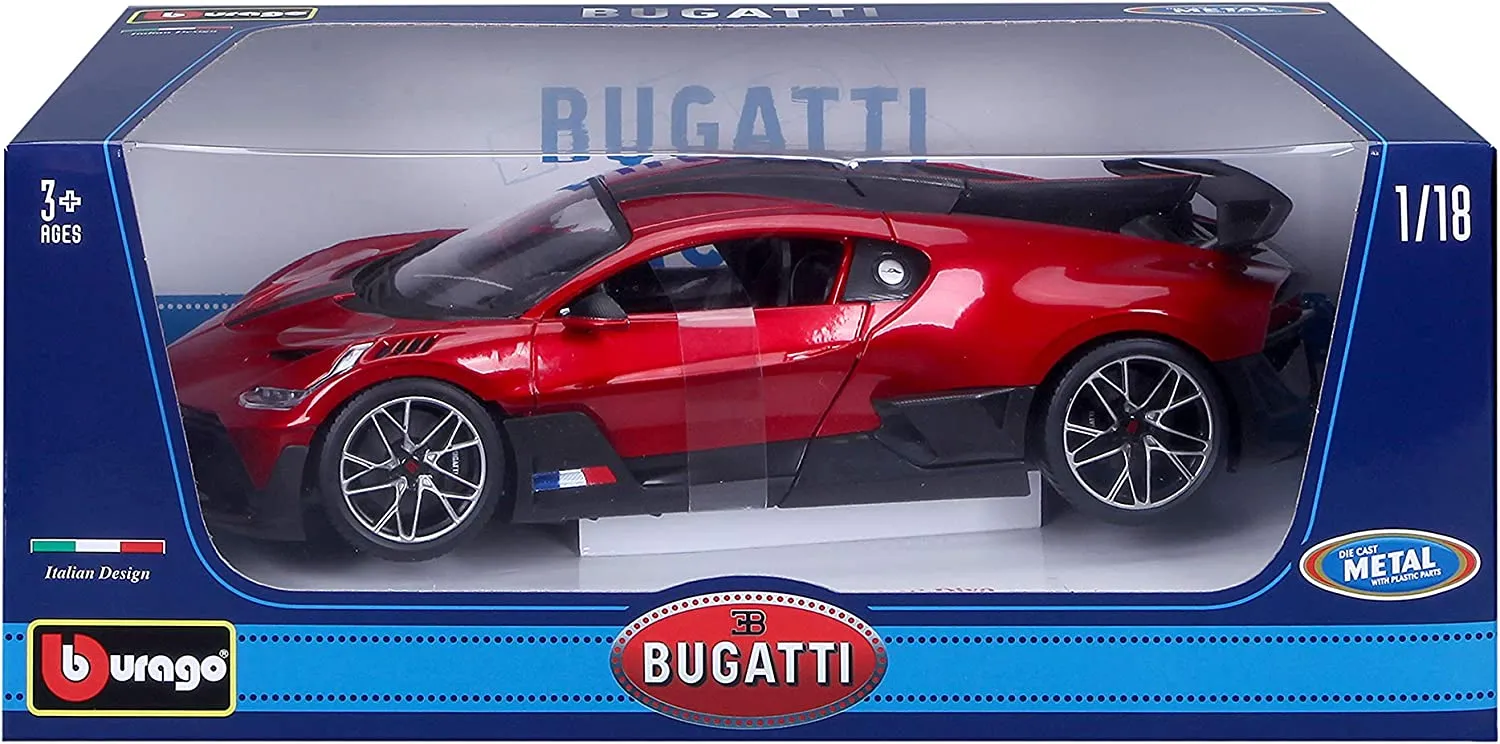Bburago 18-11045 - Modellauto - Bugatti DIVO (rot metallic, Maßstab 1:18)