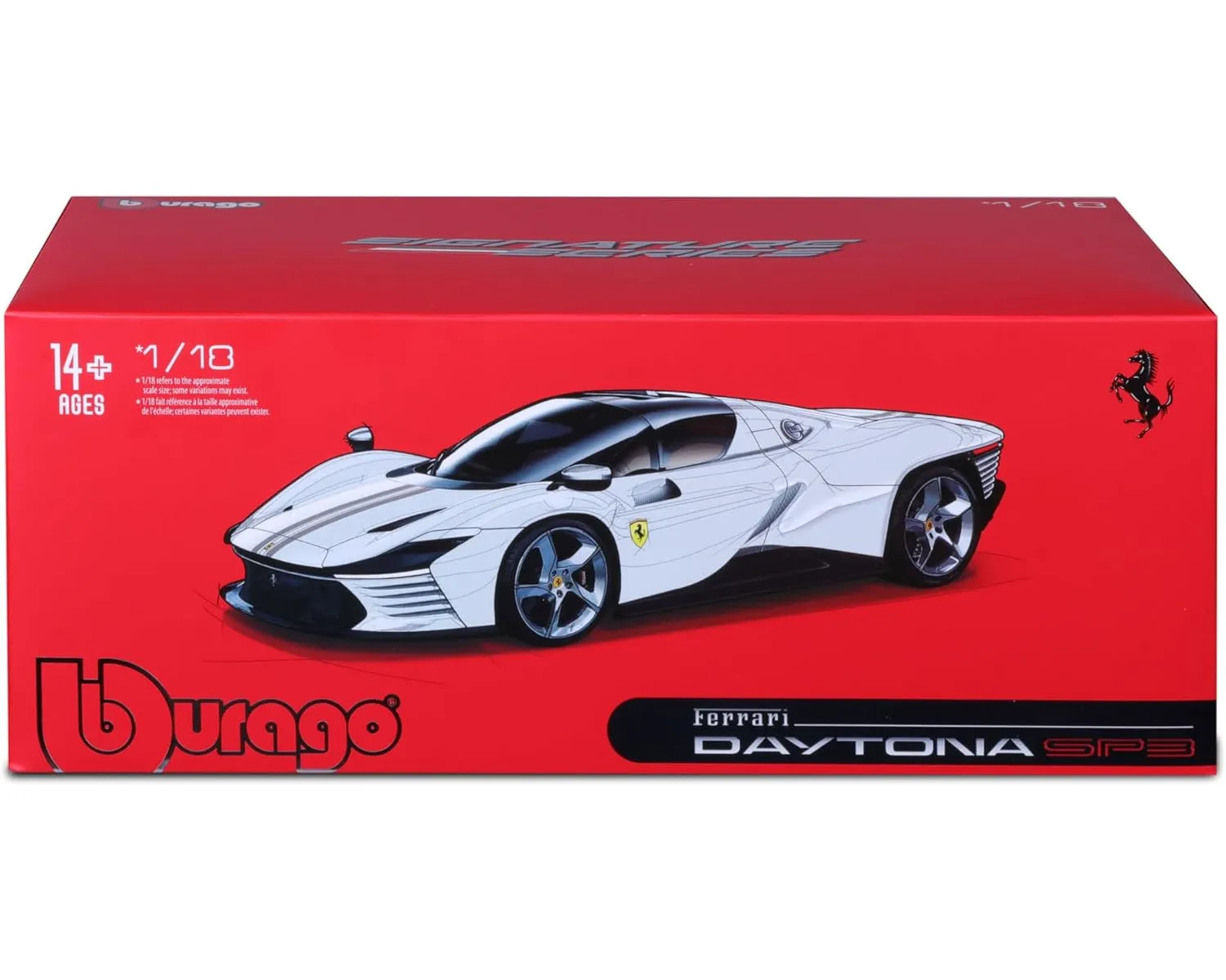 Bburago 18-16912 - Modellauto - Ferrari Daytona SP3 Signa (weiß, Maßstab 1:18)