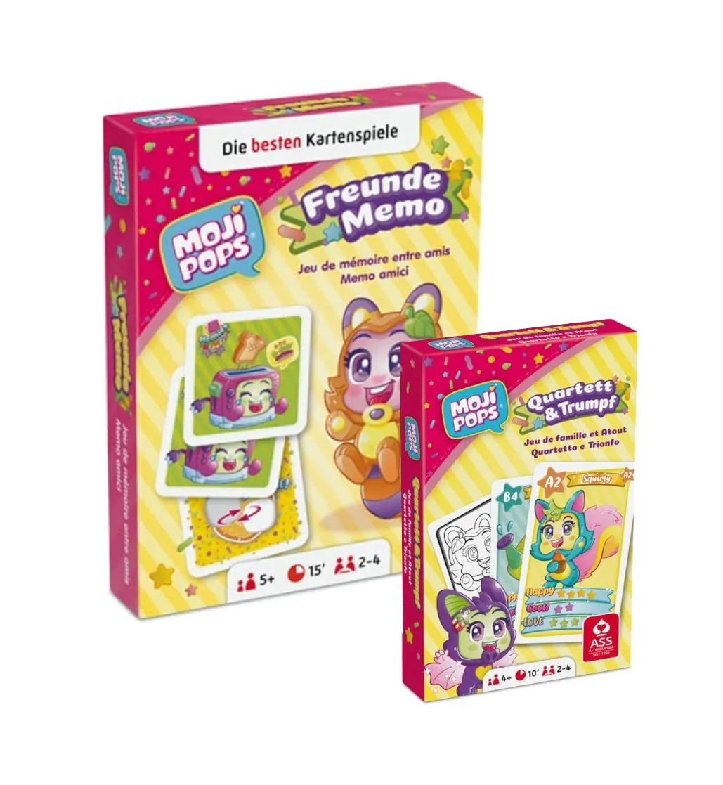 MojiPops - Spiele 2er Set - Freunde Memo + Quartett