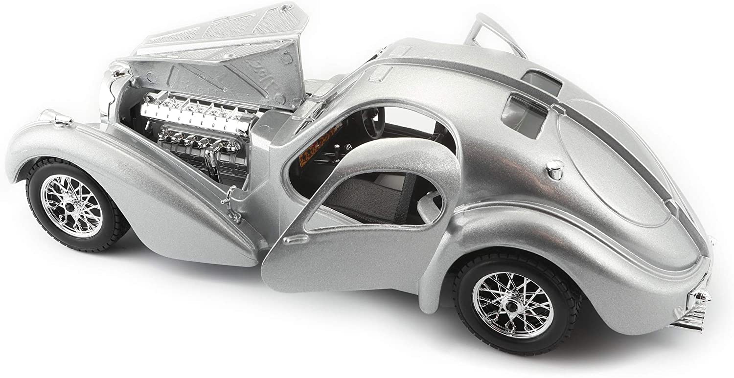 Bburago 18-22092 - Modellauto -  Bugatti Atlantic (silber, Maßstab 1:24) 