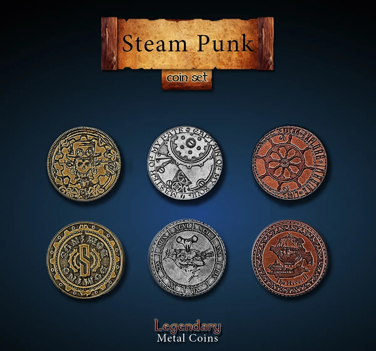 LARP-Münzset (Steam Punk) | GM22593