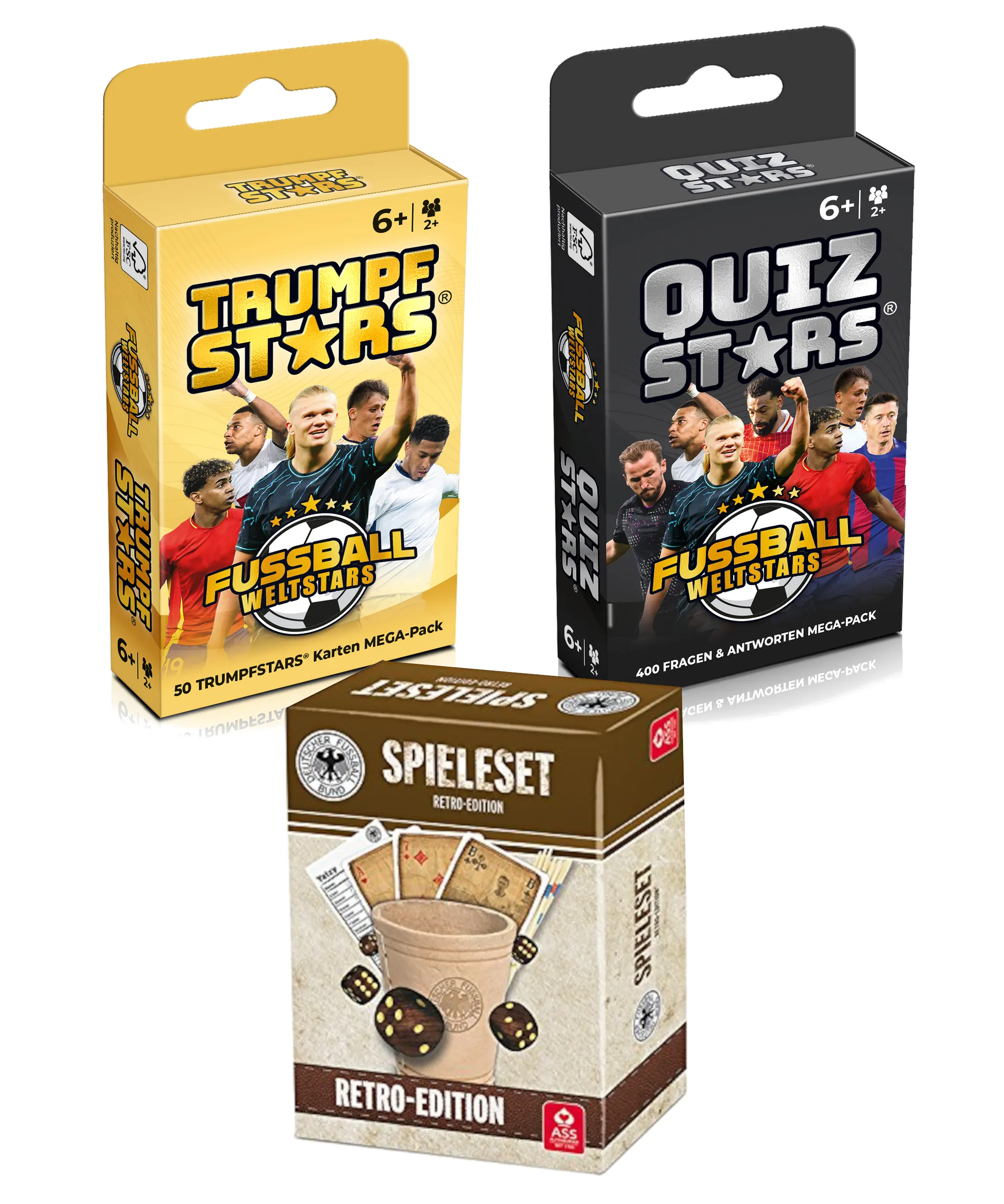 Gomazing - Fußball Spiele Bundle (3-teilig): Trumpfstars, Quizstars & DFB Retro Spieleset