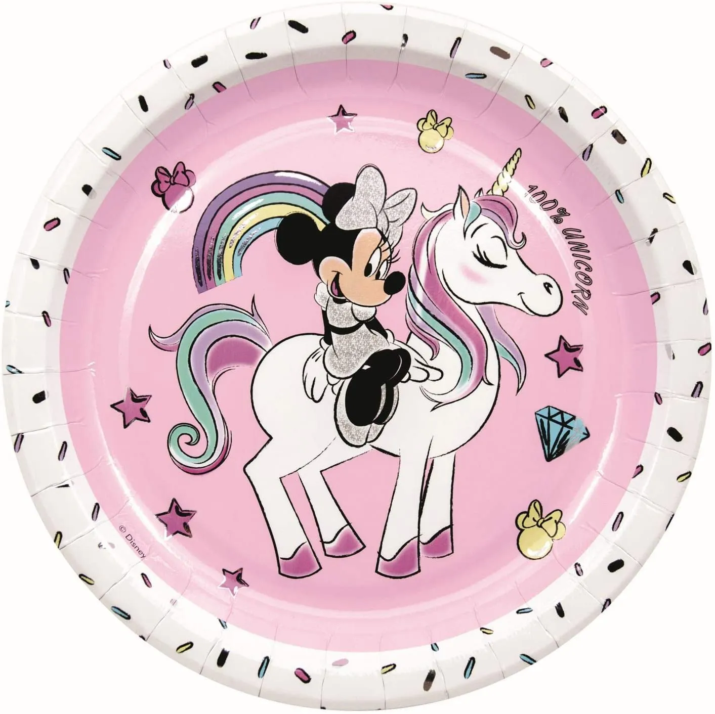 Procos - Minnie Maus - Pappteller Einhorn (Ø23cm, 8 Stück)