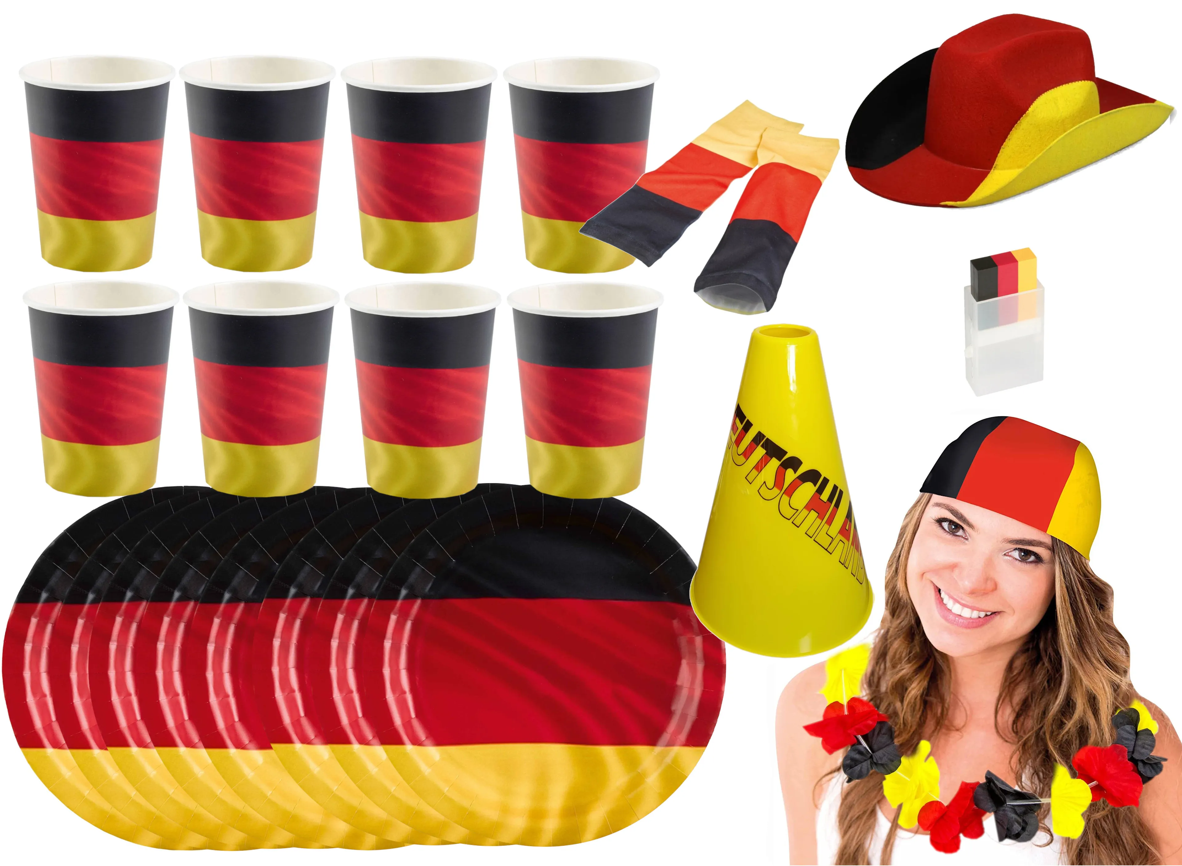 Amscan - Großes Deutschland Fan-Set (23-teilig)