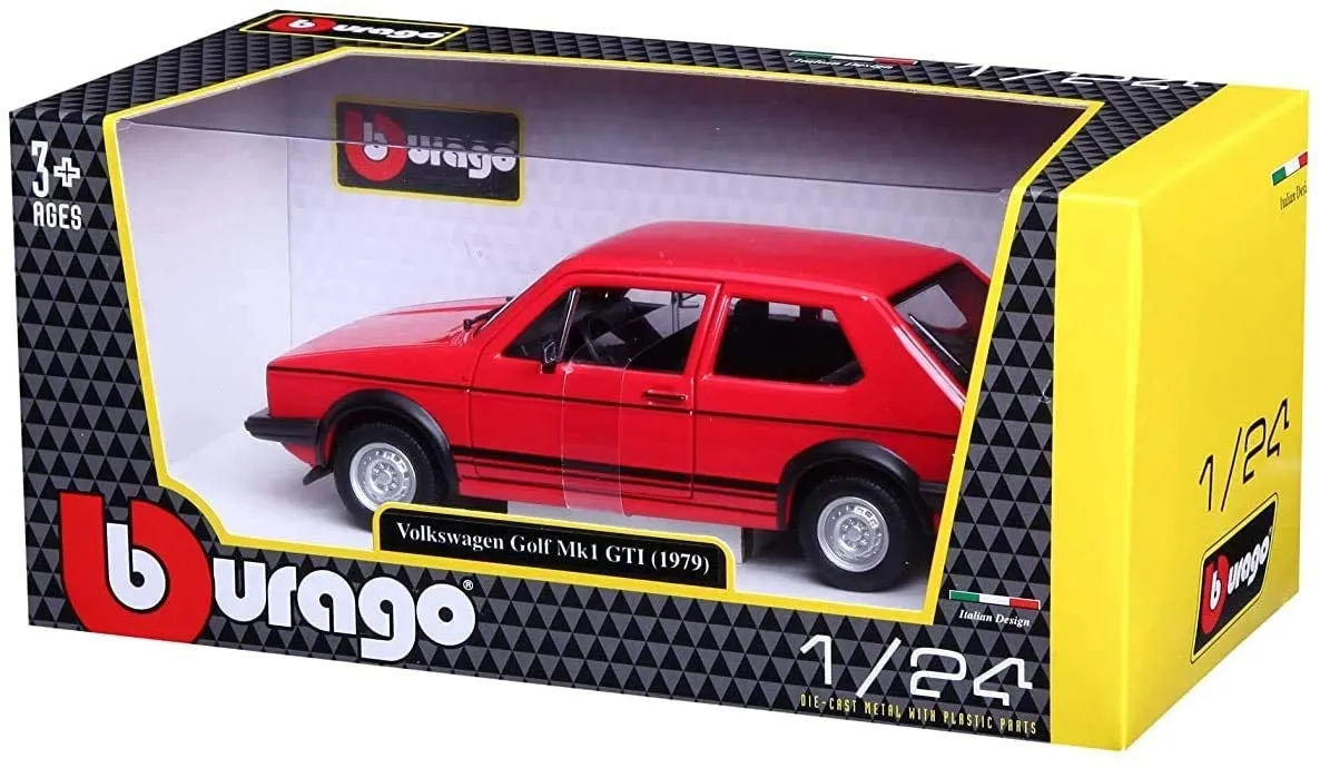 Bburago 18-21089 - Modellauto - VW Golf 1 GTI 1979 (rot, Maßstab 1:24)