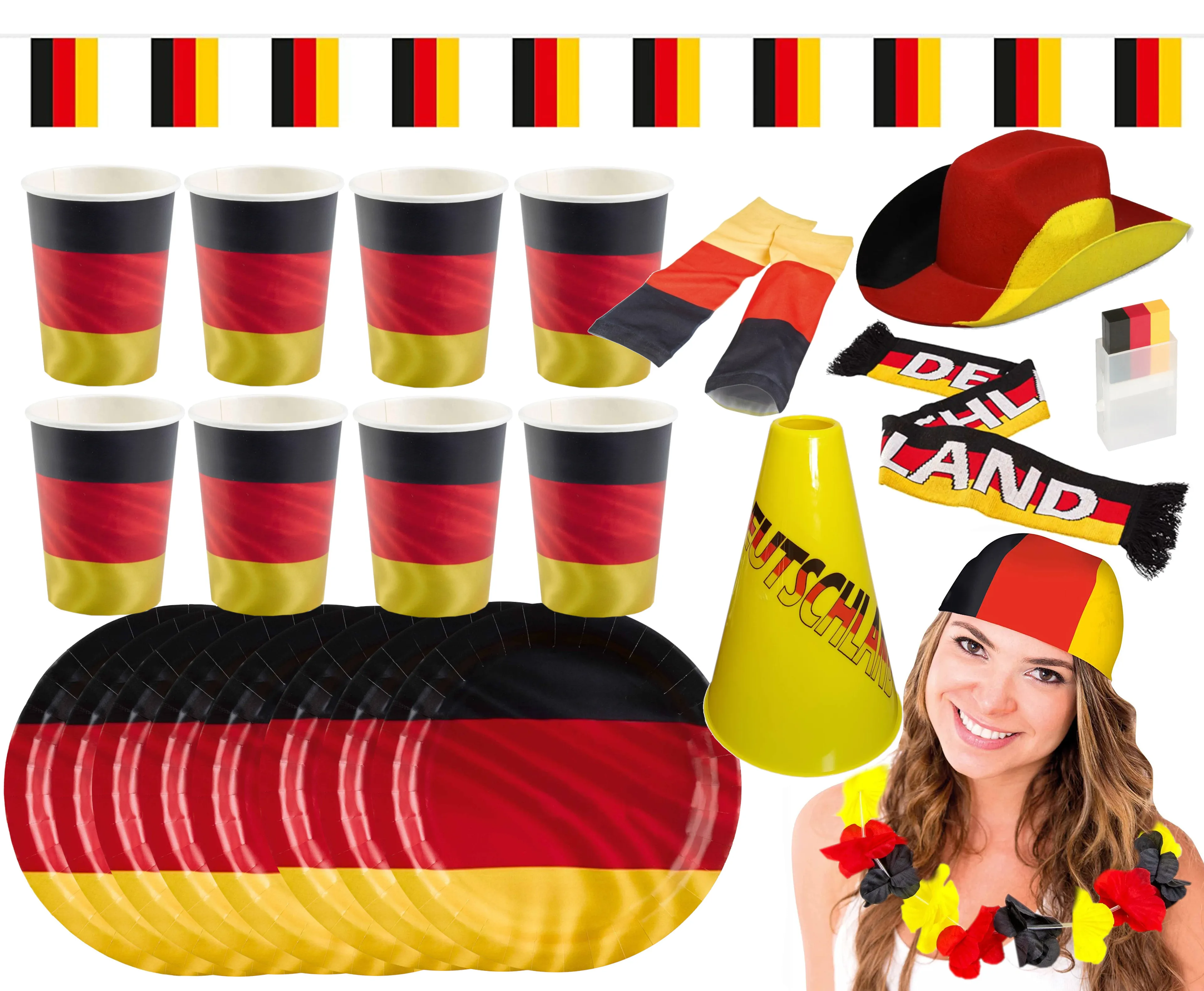 Amscan - Großes Deutschland Fan-Set (25-teilig)