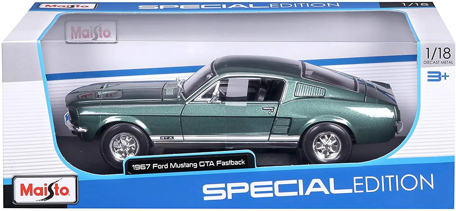Maisto 31166 - Modellauto - Ford Mustang GTA Fastback '67 (grün, Maßstab 1:18)