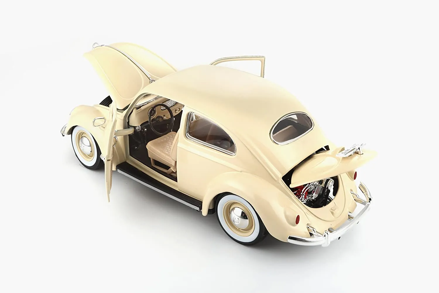 Bburago 18-12029W - Modellauto - Volkswagen Käfer-Beetle 1955 (beige, Maßstab 1:18)
