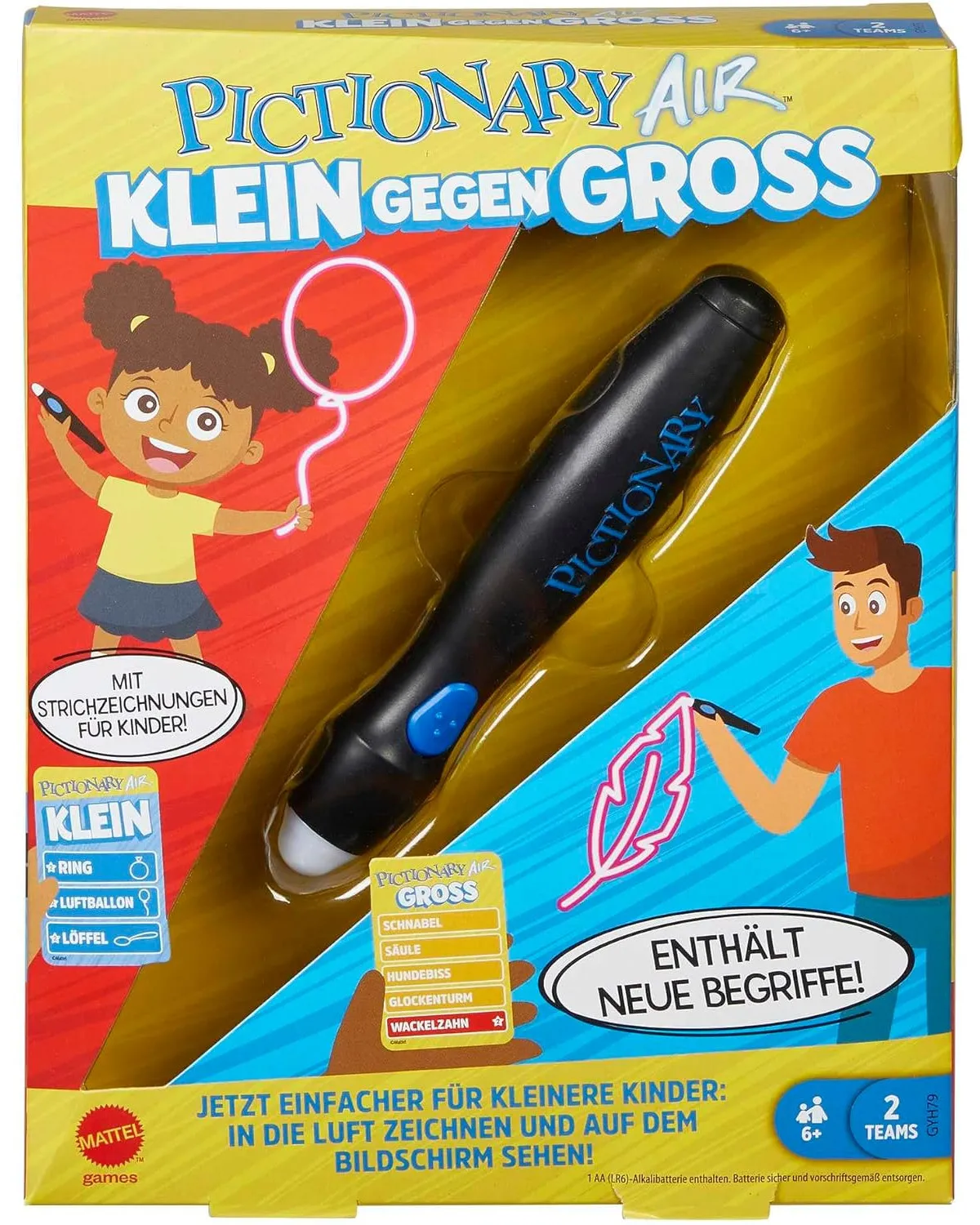 Mattel - Zeichenspiel - Pictionary Air KLEIN gegen GROSS