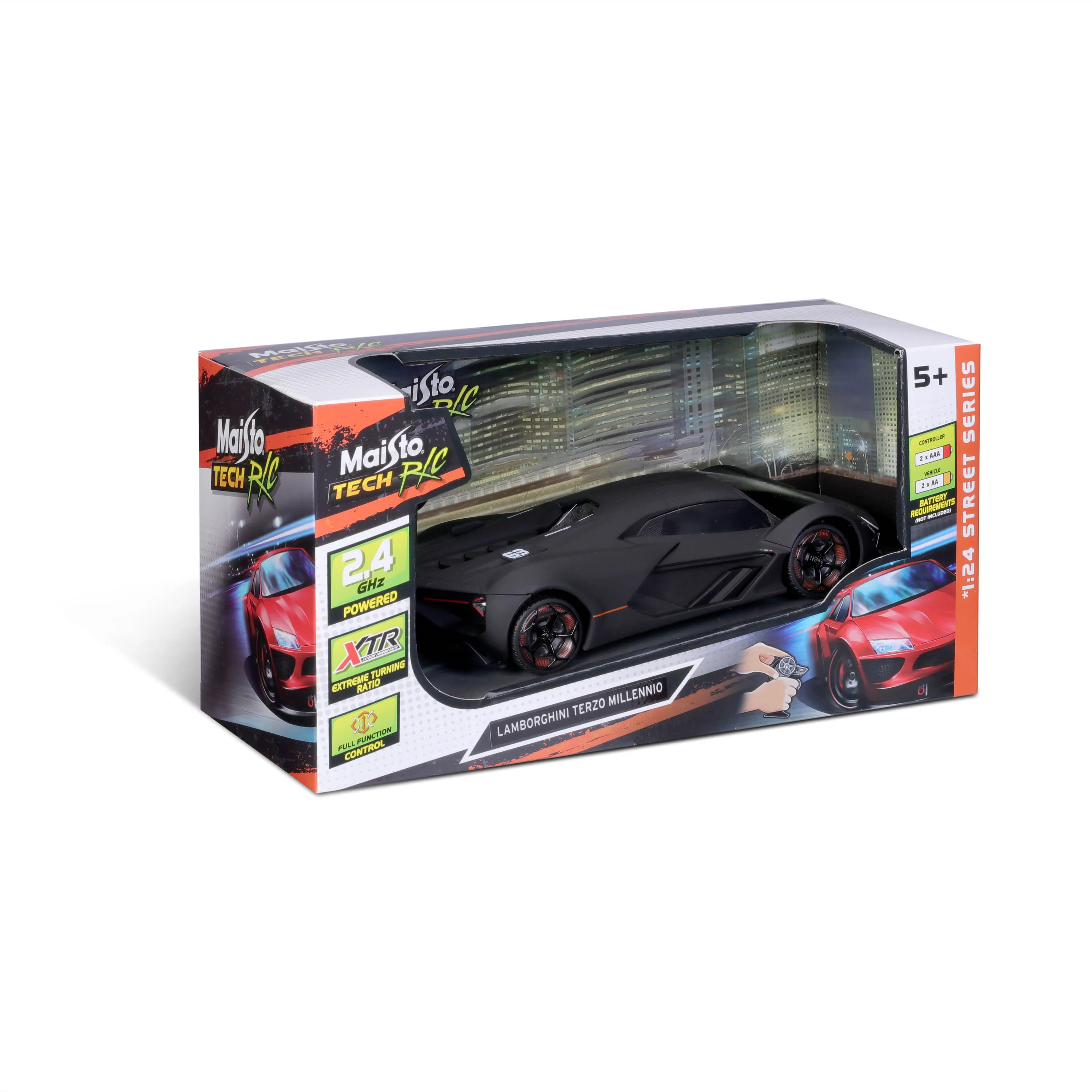 Maisto Tech 81525 - Ferngesteuertes Auto - Lamborghini Terzo Millennio (matt-schwarz, Maßstab 1:24)