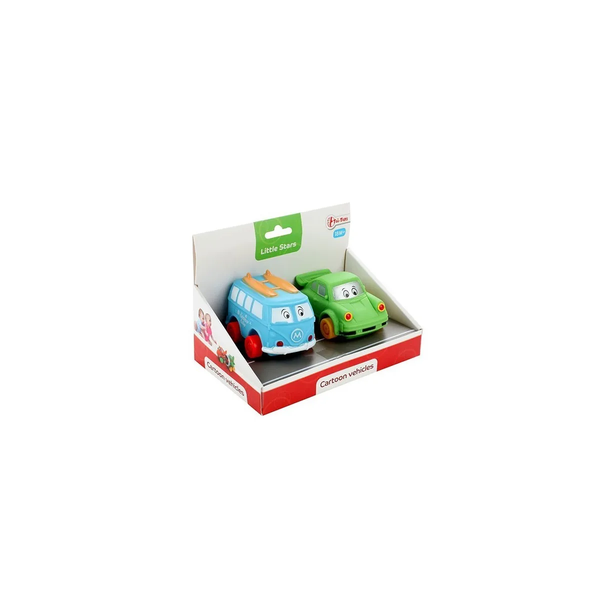 Toi-Toys - LITTLE STARS - 2 weiche PVC-Autos - Cartoon vehicles