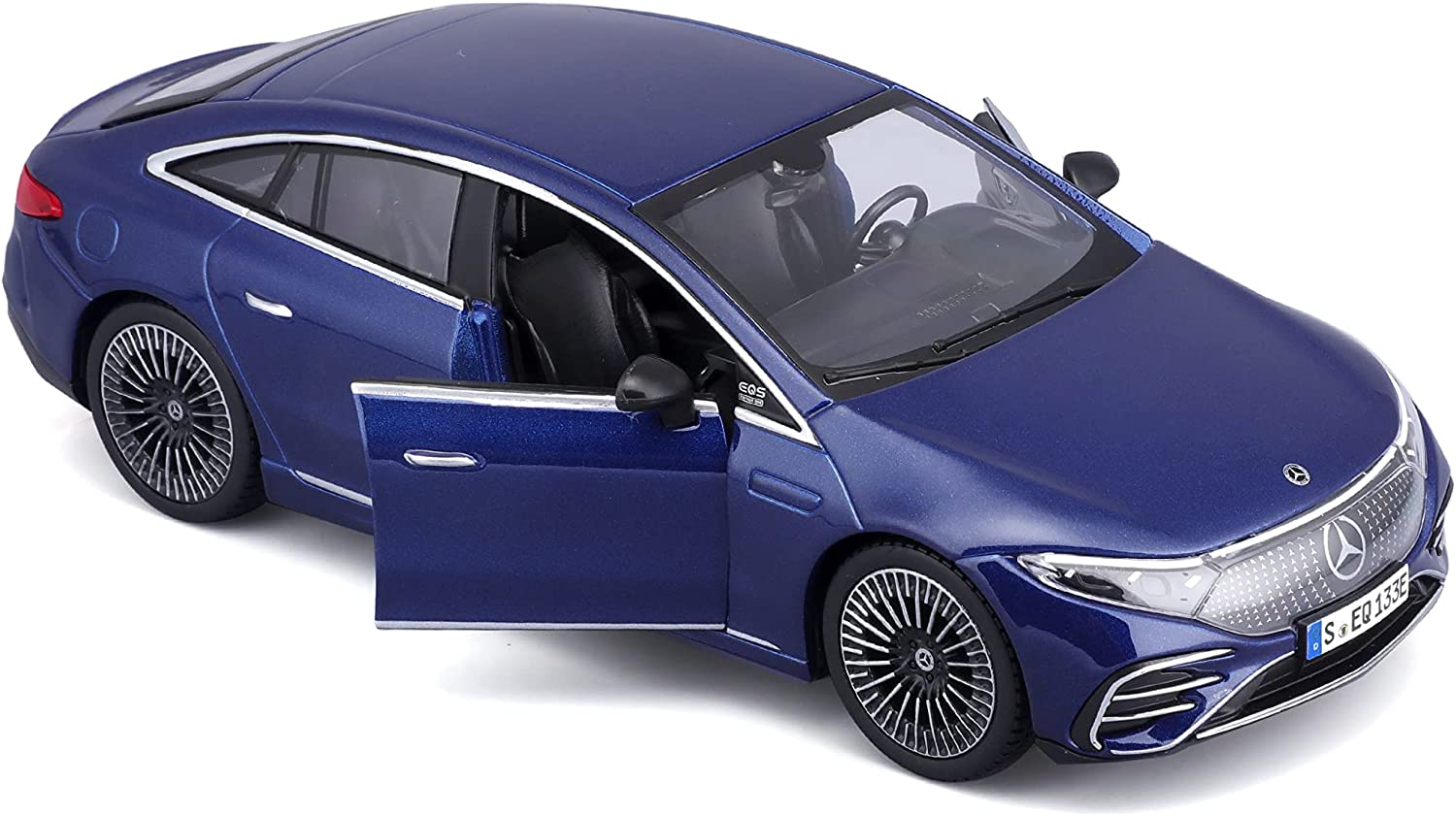 Maisto 32902BL - Modellauto - Mercedes EQS (blau, Maßstab 1:27)