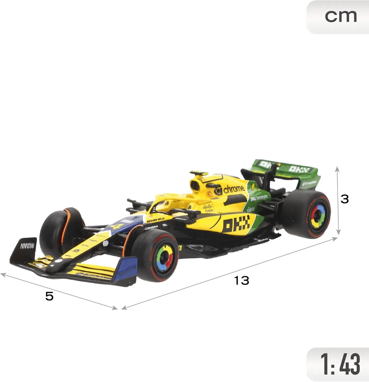 Bburago 18-38214 - Modellauto - F1 MCLaren MCL38 "Monaco (Senna)" #4 Norris, '24 (Maßstab 1:43)