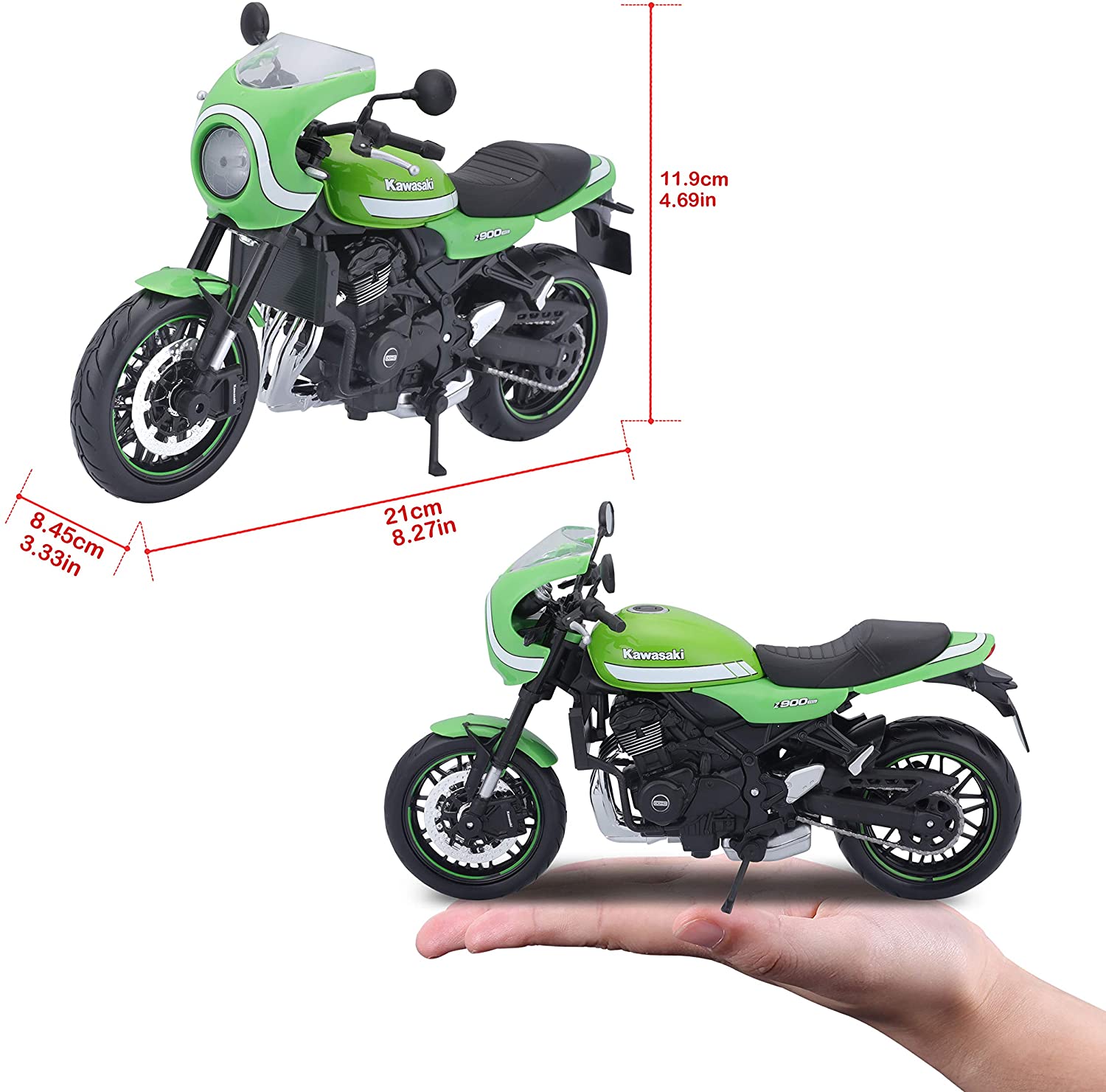 Maisto 31101-18989 - Modellmotorrad - Kawasaki Z900RS Cafe (grün, Maßstab 1:12)