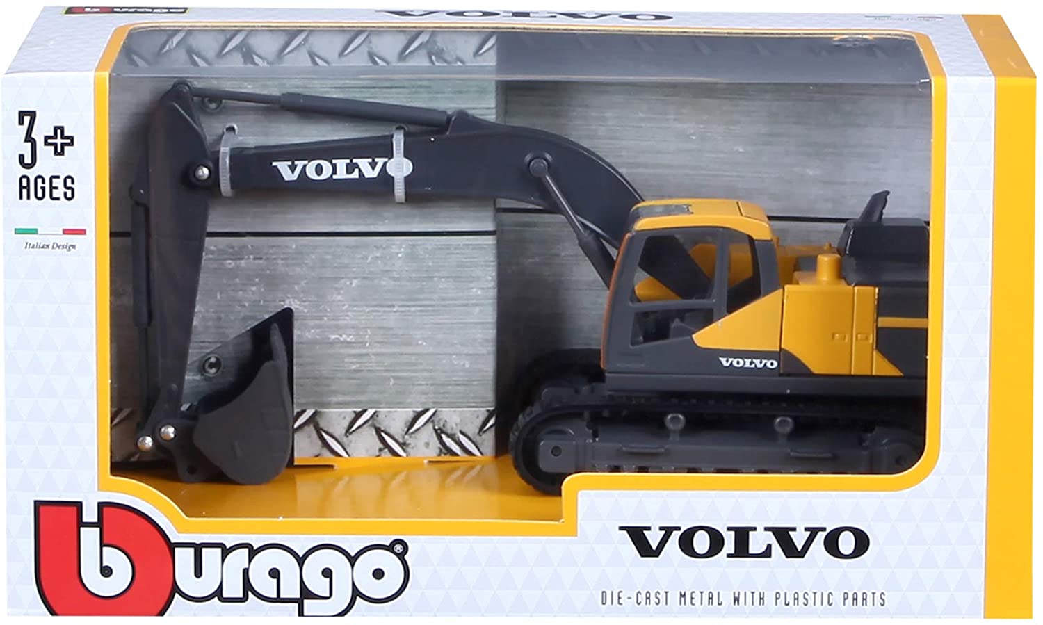 Bburago 18-32086 - Spielzeugfahrzeug - Volvo Löffelbagger EC220E (Maßstab 1:50)