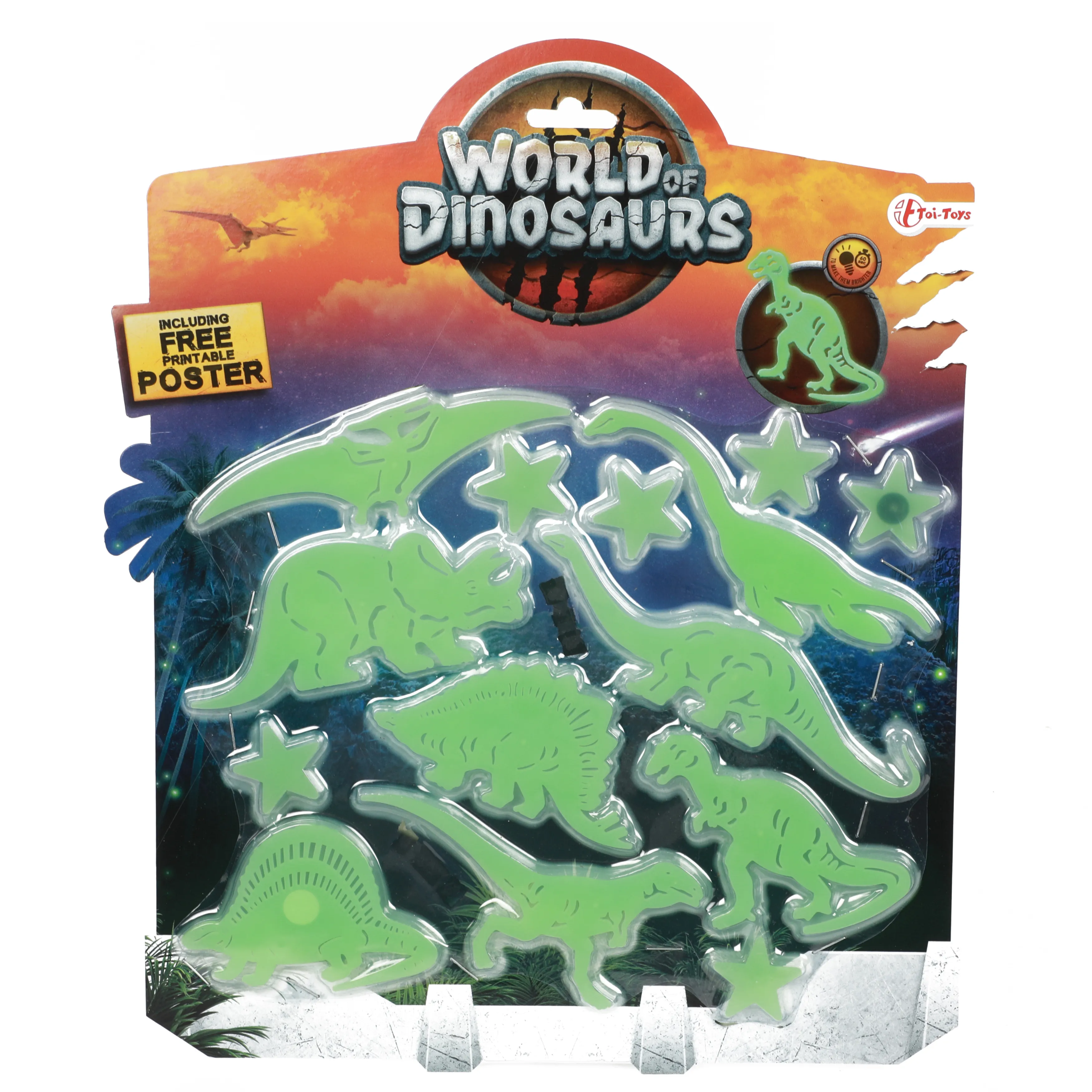 Toi-Toys - WORLD OF DINOSAURS - Fluoreszierende Dino-Aufkleber