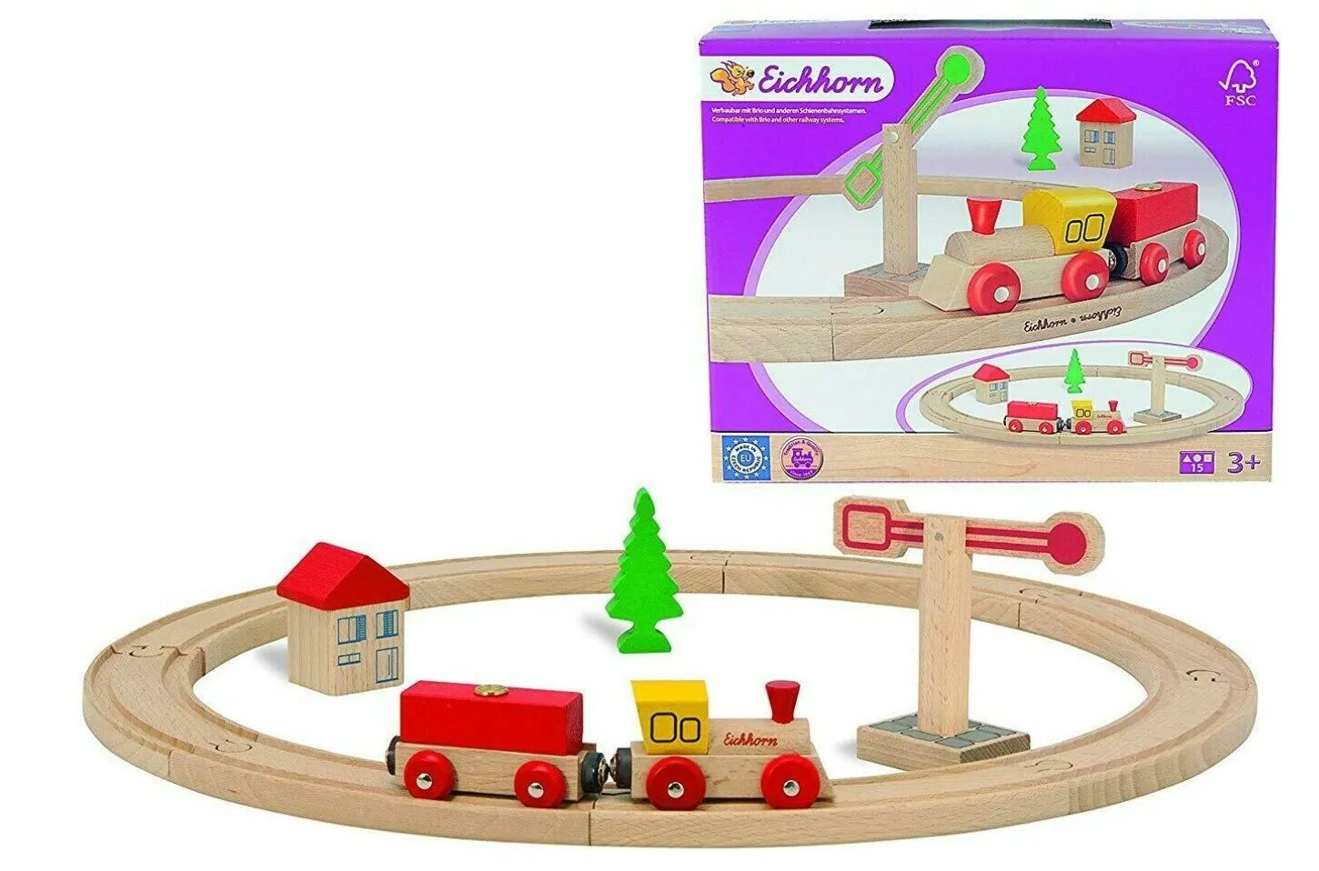 Eichhorn 100001200 - Holzeisenbahn mit Zubehör