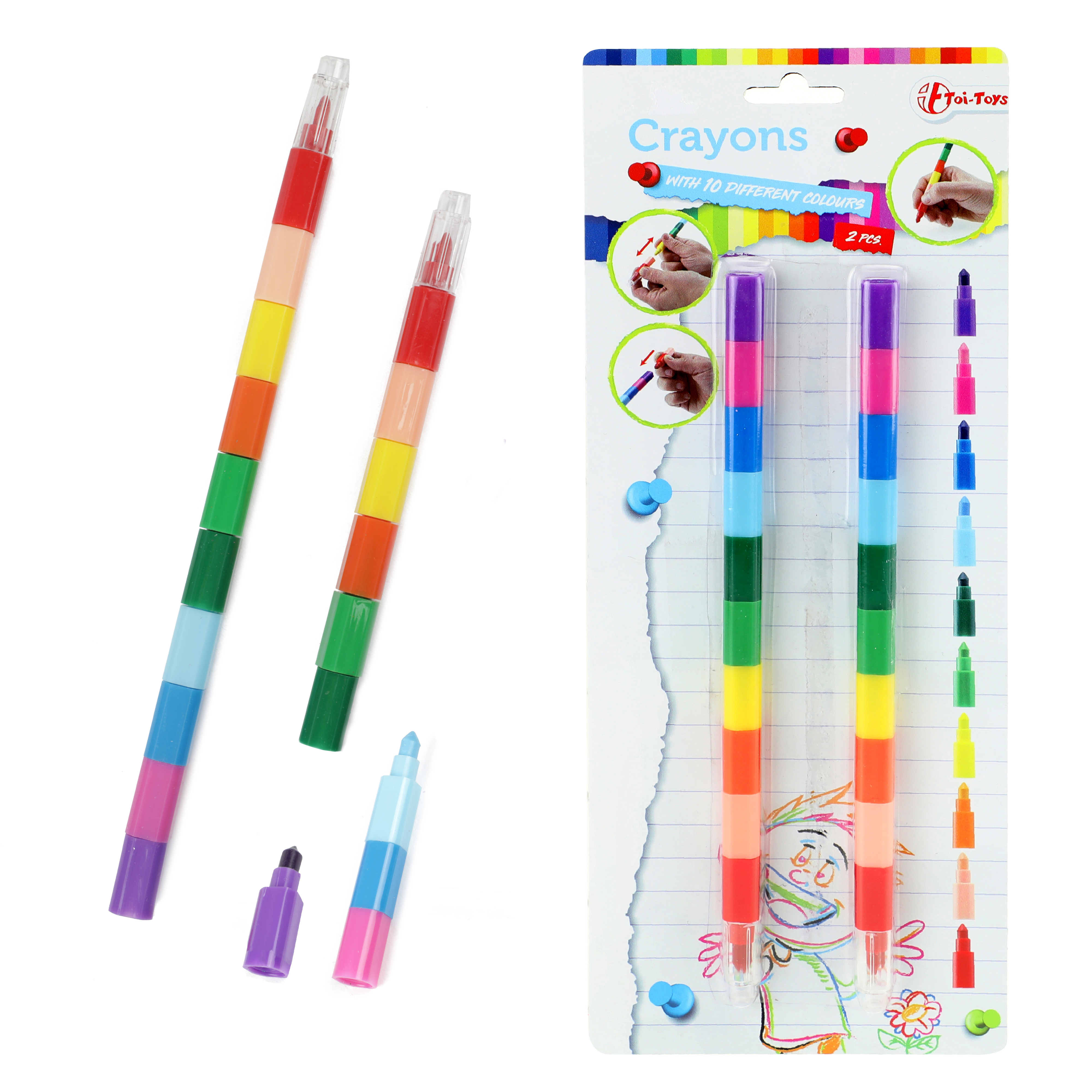 Toi-Toys - Filzstifte 10in1 - mit je 10 Farben (stapelbar)
