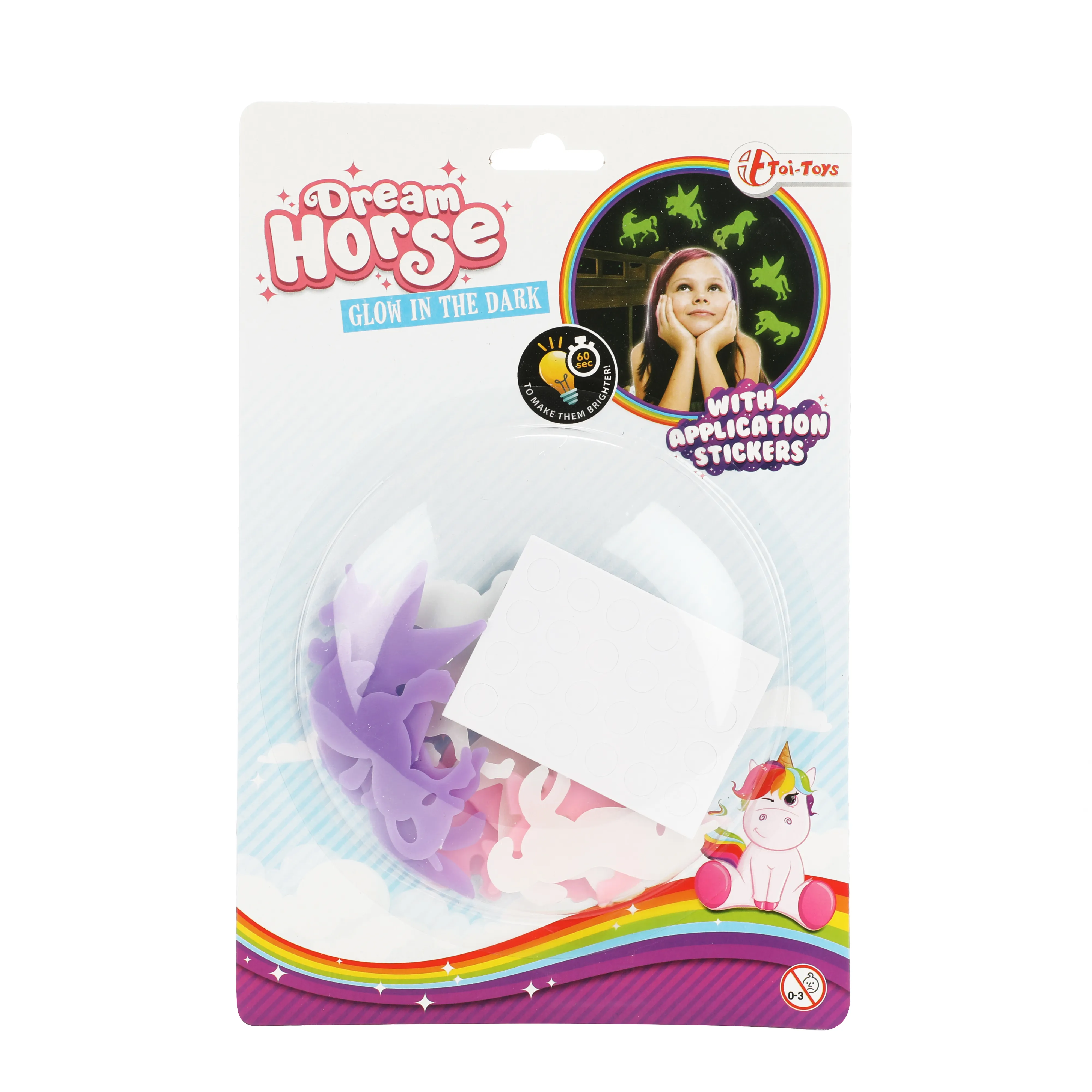 Toi-Toys - DREAM HORSE Glow in The Dark Shapes Einhorn-Aufkleber (12 Stück)