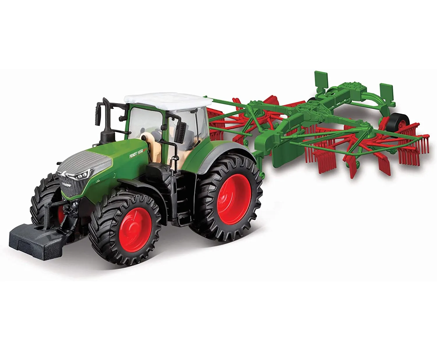 Bburago 18-31665 - Traktor - Fendt 1050 Vario mit Heuwender (10cm)