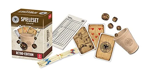 ASS - DFB Retro Spieleset, mit Leder Würfelbecher