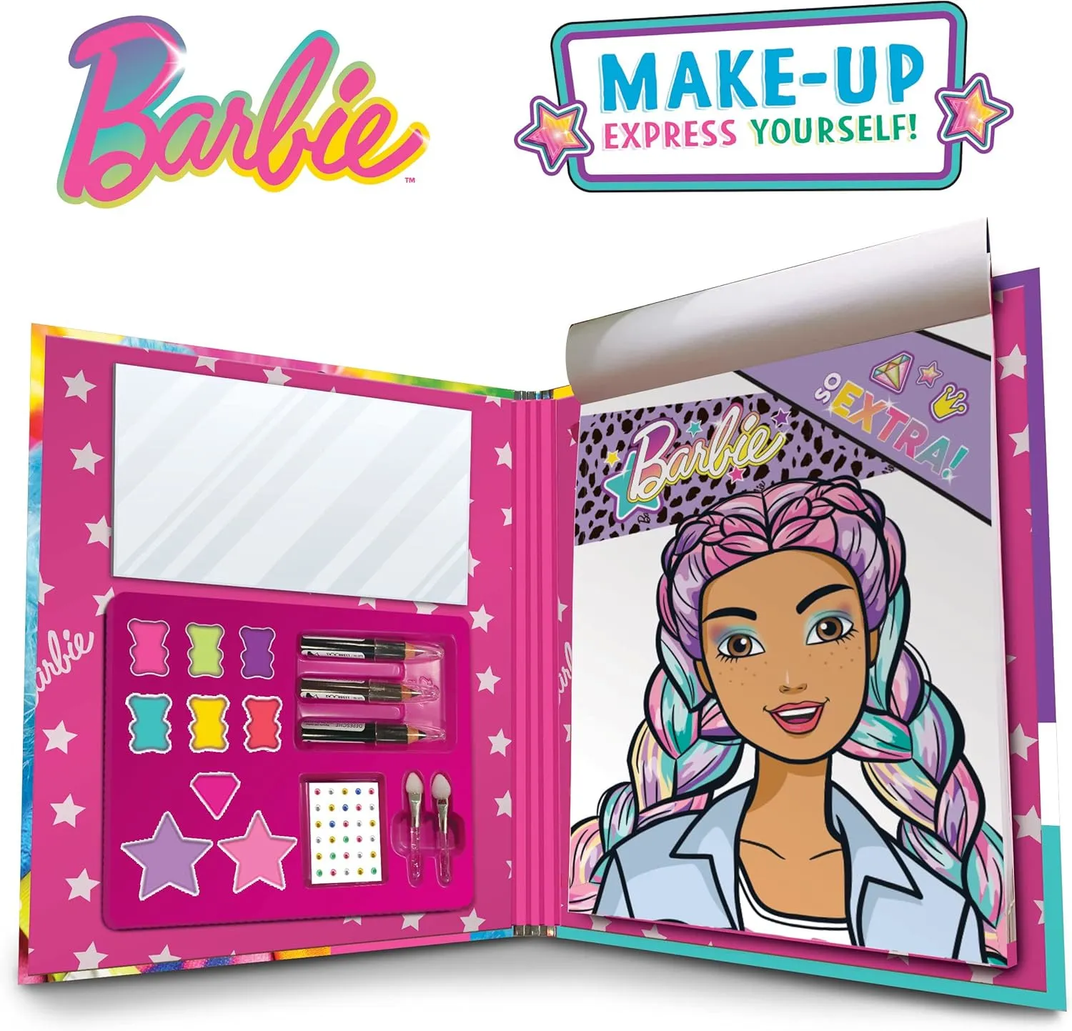 Lisciani 12938 - Barbie Sketch Book Make Up Goal