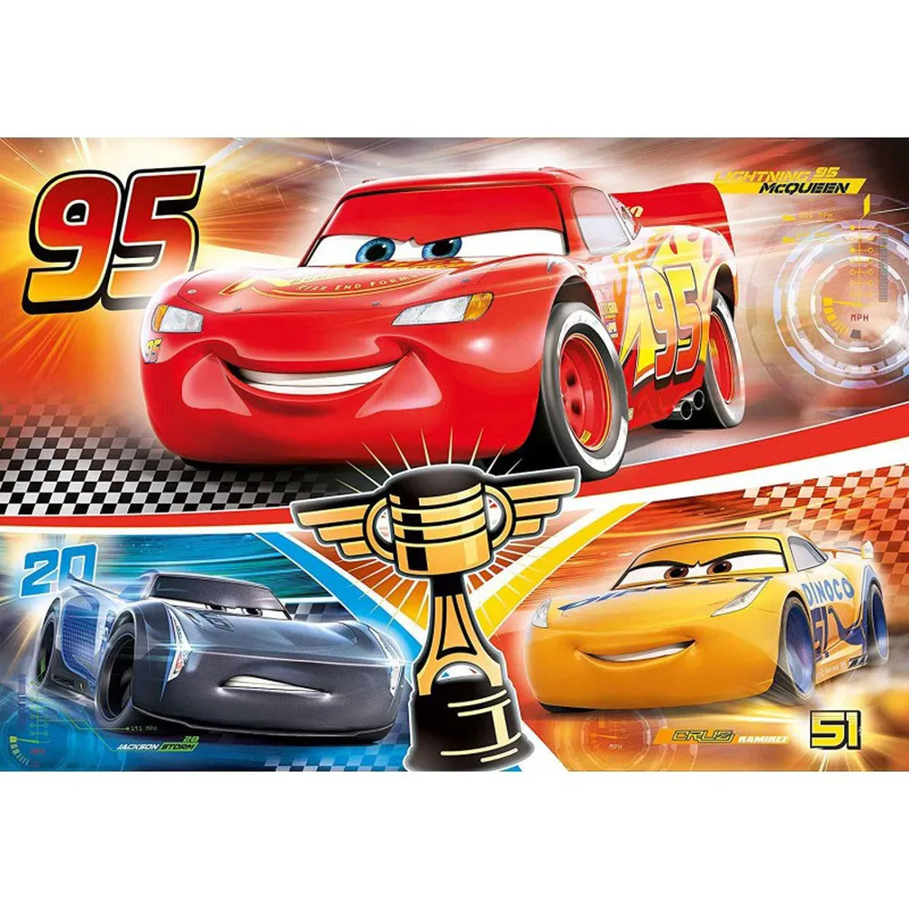 Clementoni 22232 - Supercolor Puzzle 2er Set - Cars (15 Teile) 2 Motive