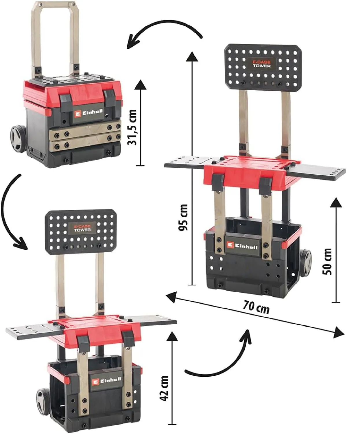 Happy People 41791 - Einhell KIDS E-Case Werkbank (110 Teile)