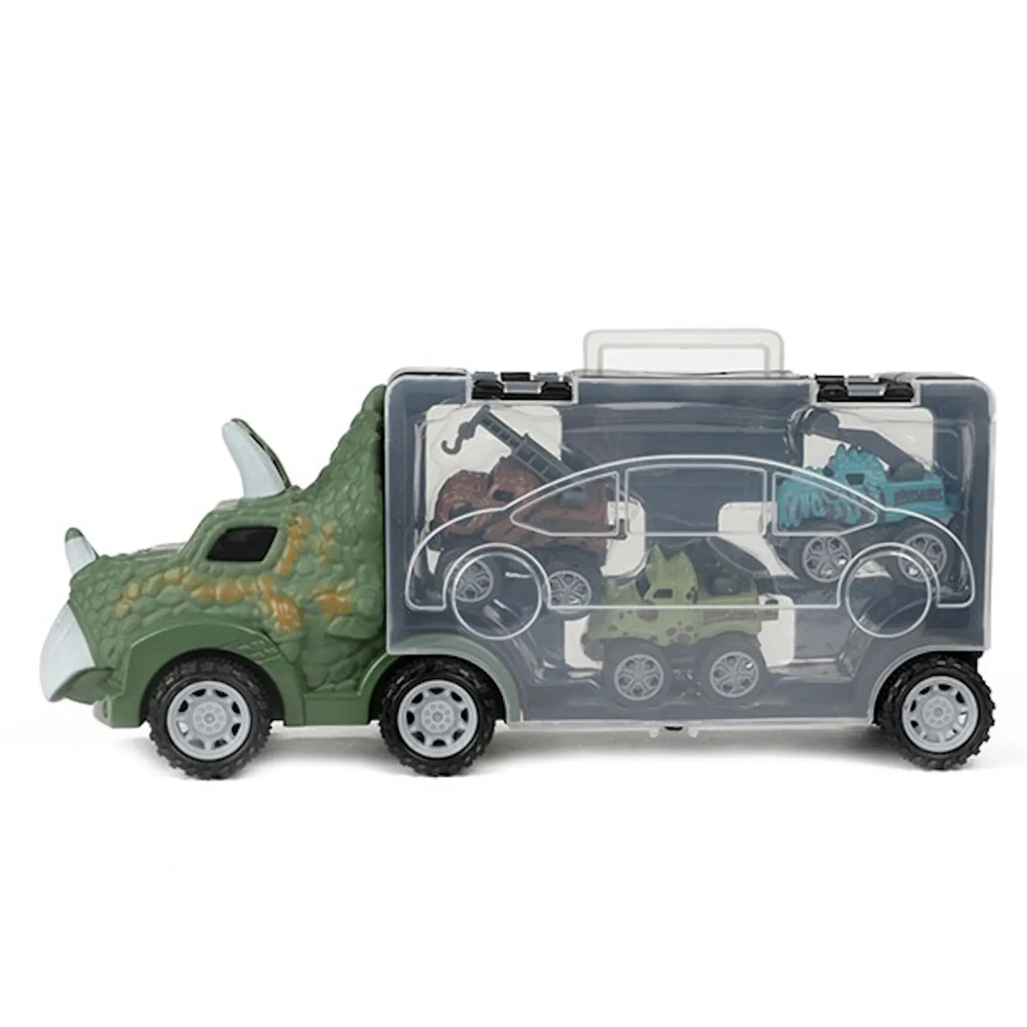 Toi-Toys - WORLD OF DINOSAURS - Dinotruck mit 3 Rückzugautos