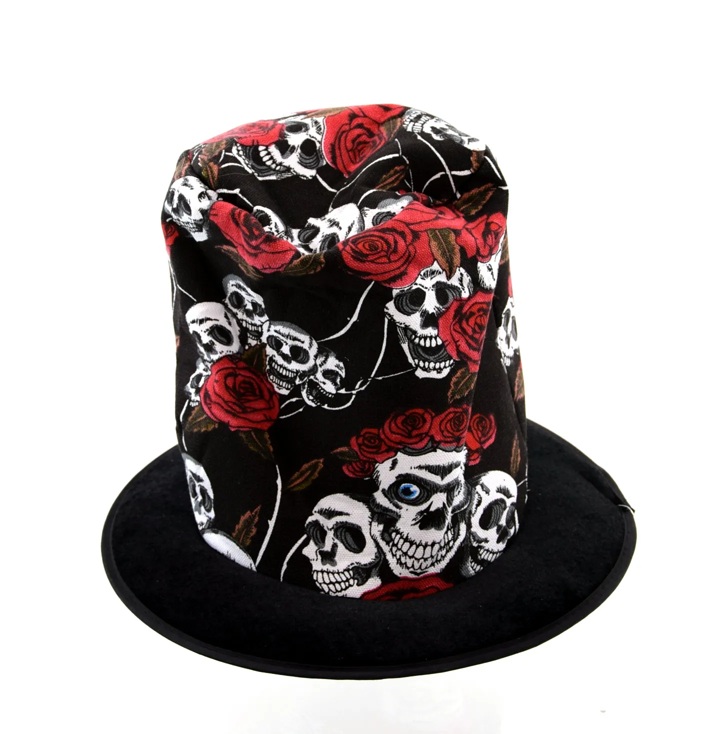 Halloween - Hut mit Totenköpfen und Rosen