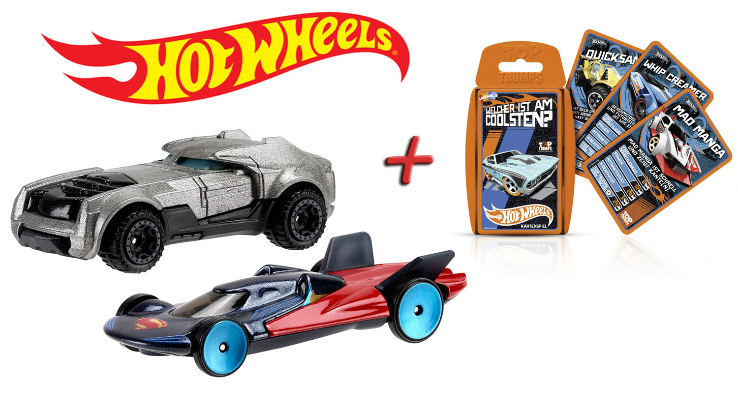 Hot Wheels "Batman v Superman" (2er Pack) + Top Trumps Hot Wheels